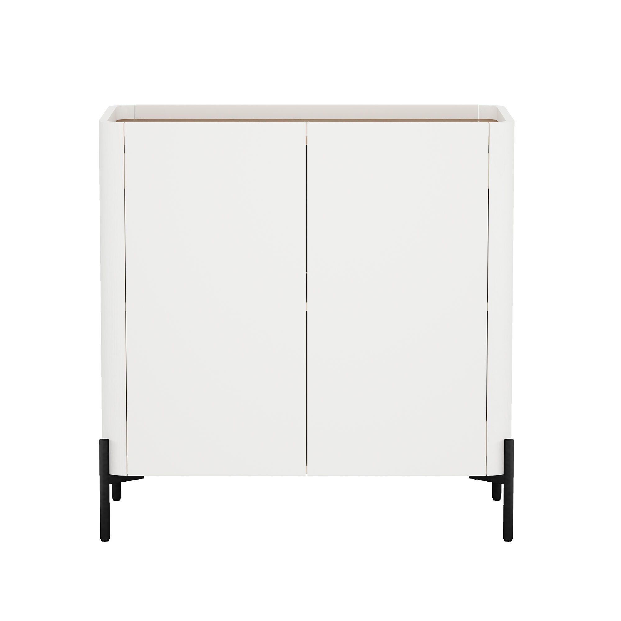 Manhattan Comfort Abbey 32" Accent Cabinet with Adjustable Shelves, Maple/Off White, large