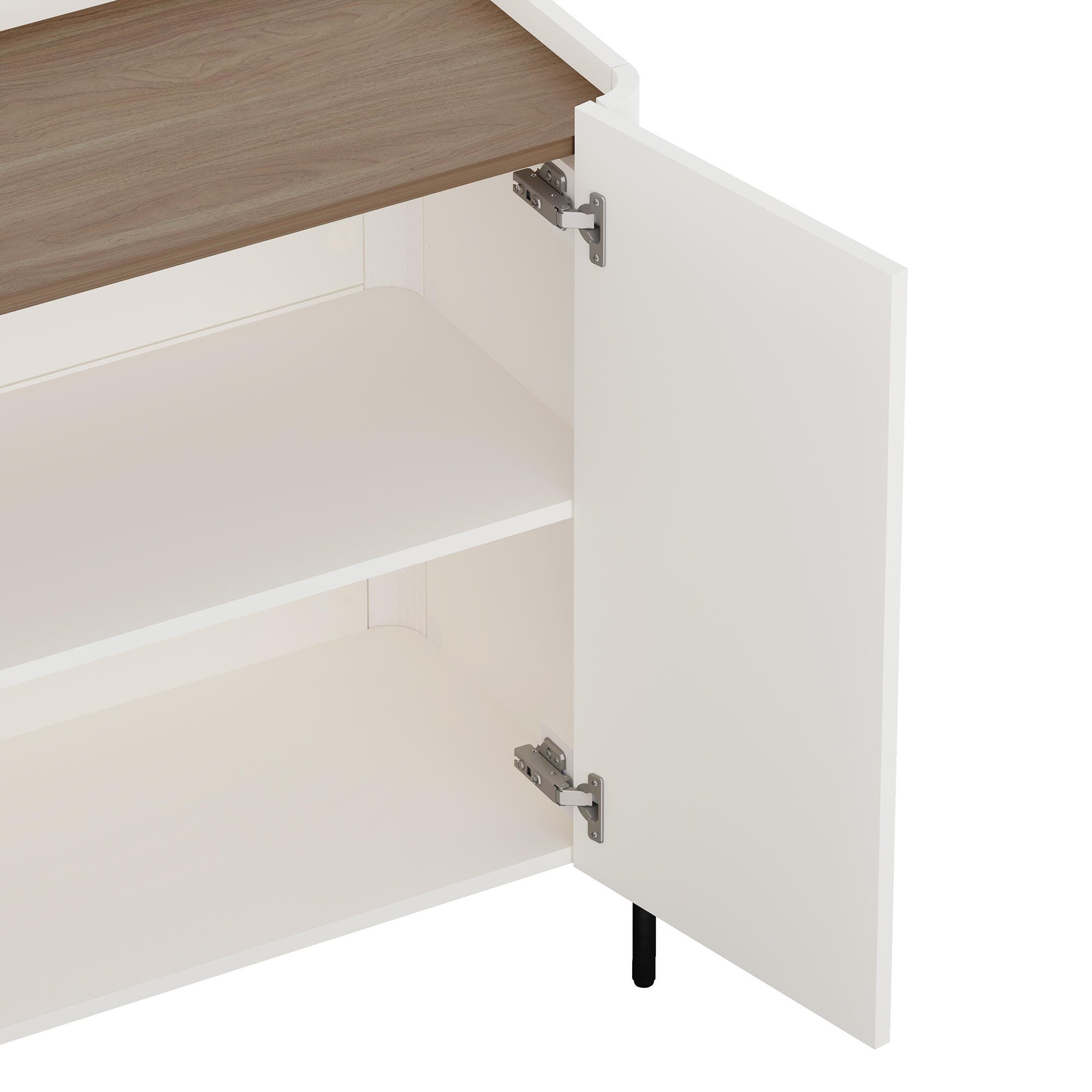 Manhattan Comfort Abbey 32" Accent Cabinet with Adjustable Shelves, Maple/Off White, large