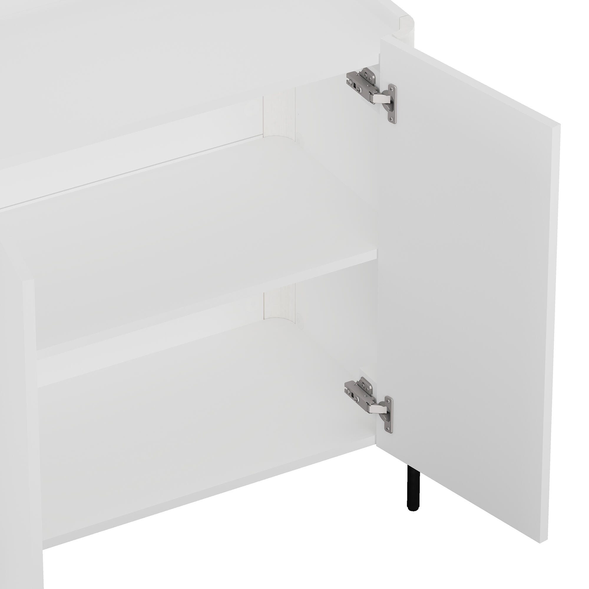 Manhattan Comfort Abbey 32" Accent Cabinet with Adjustable Shelves, White, large