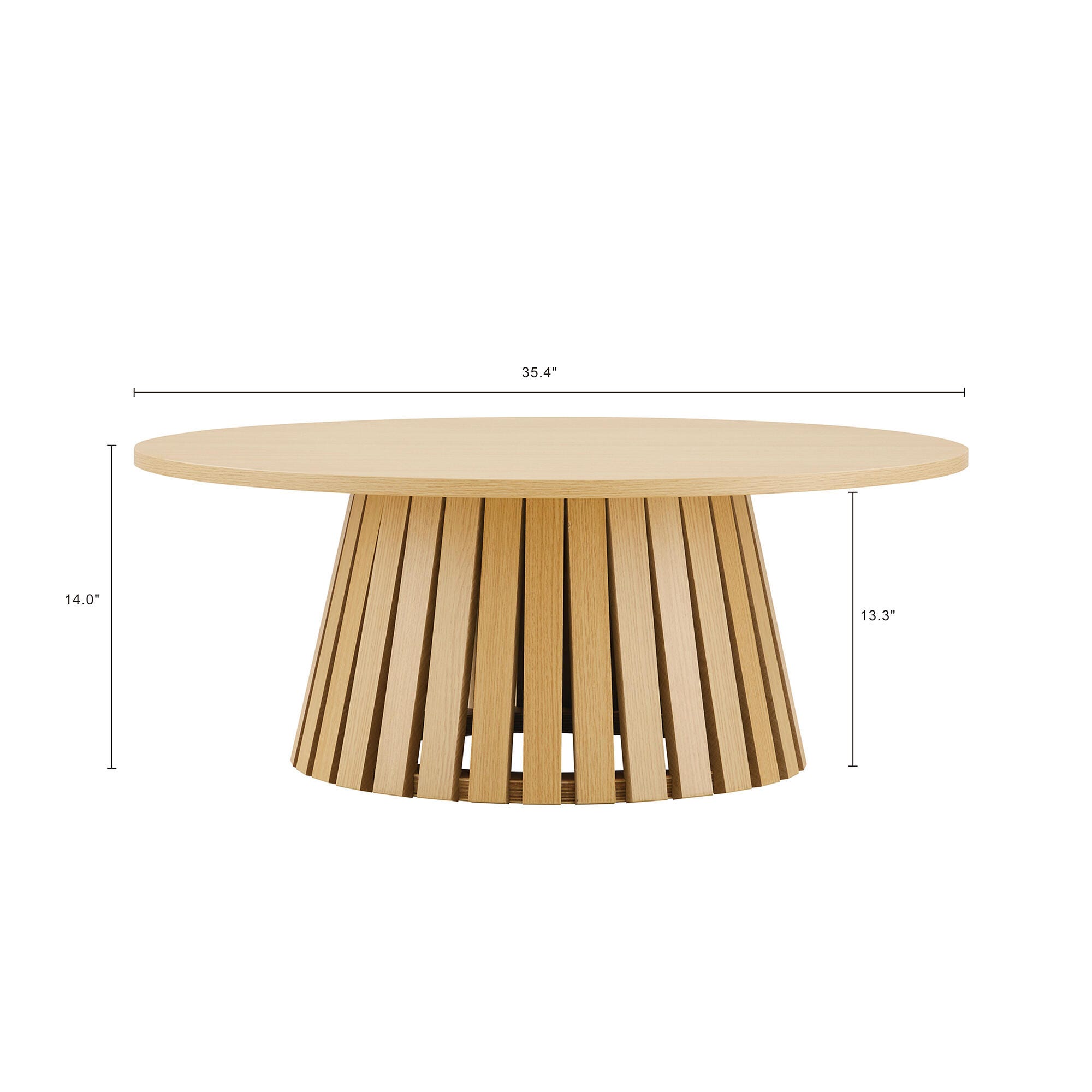 Manhattan Comfort Layla Coffee Table, Natural Oak, large