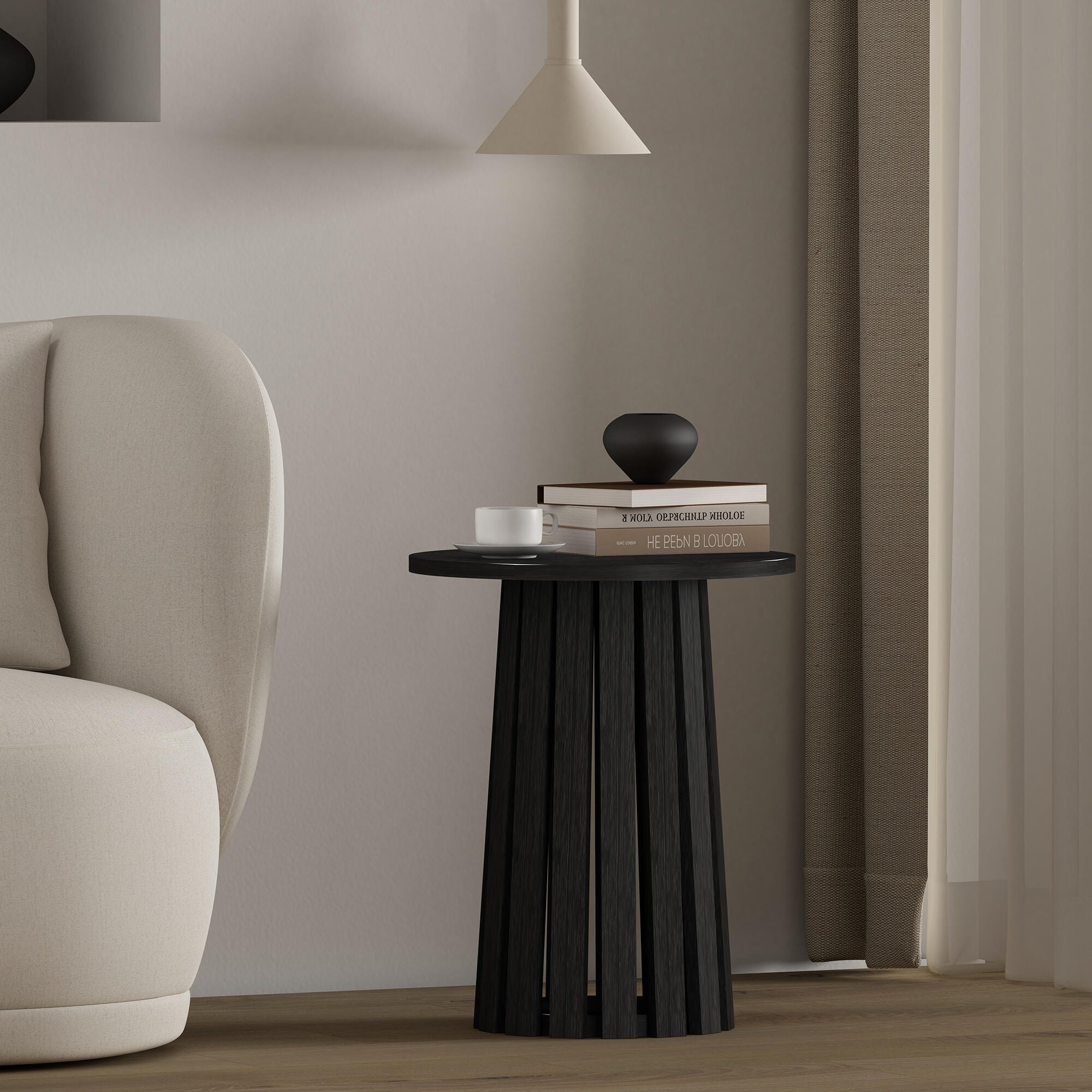 Manhattan Comfort Layla End Table, Black, large
