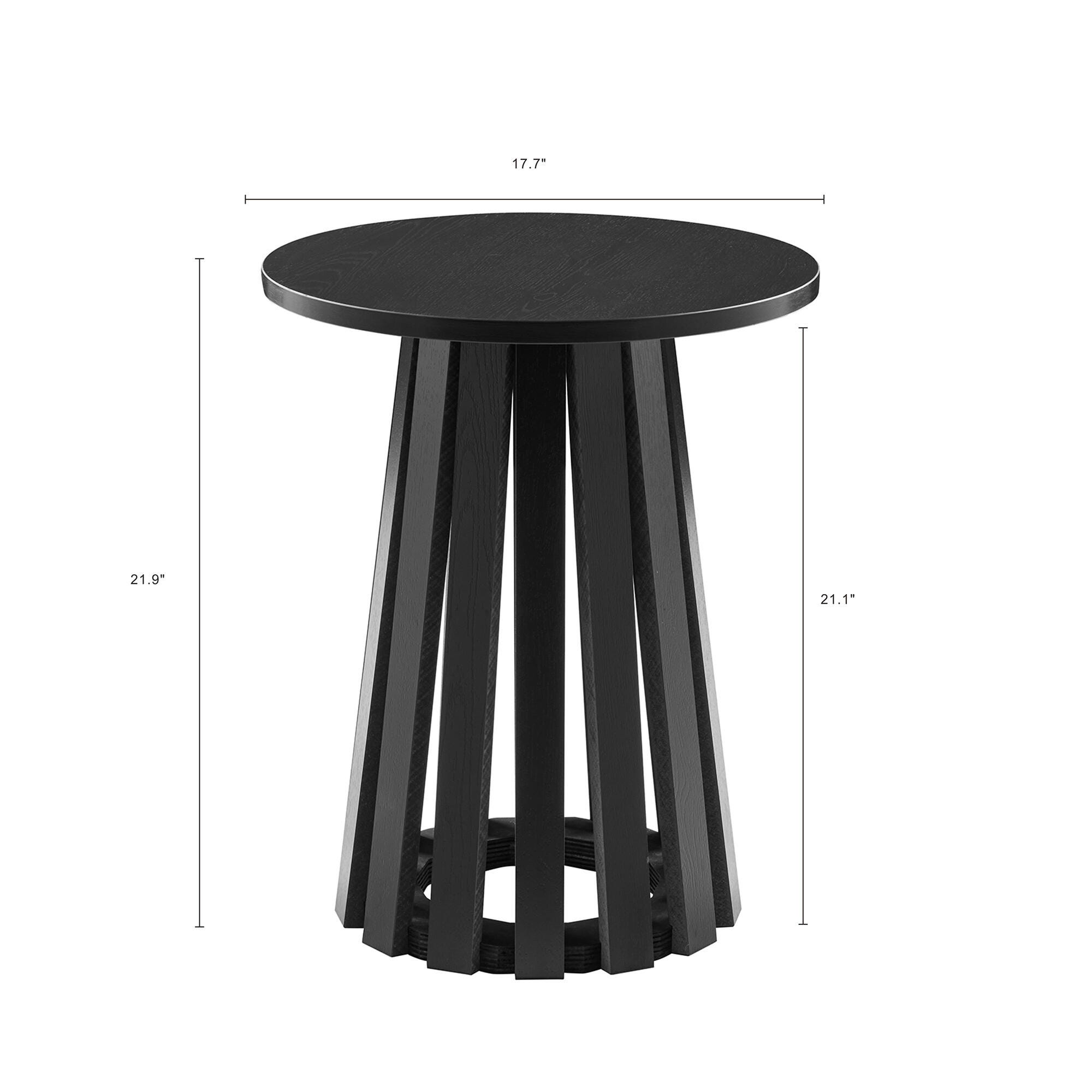 Manhattan Comfort Layla End Table, Black, large