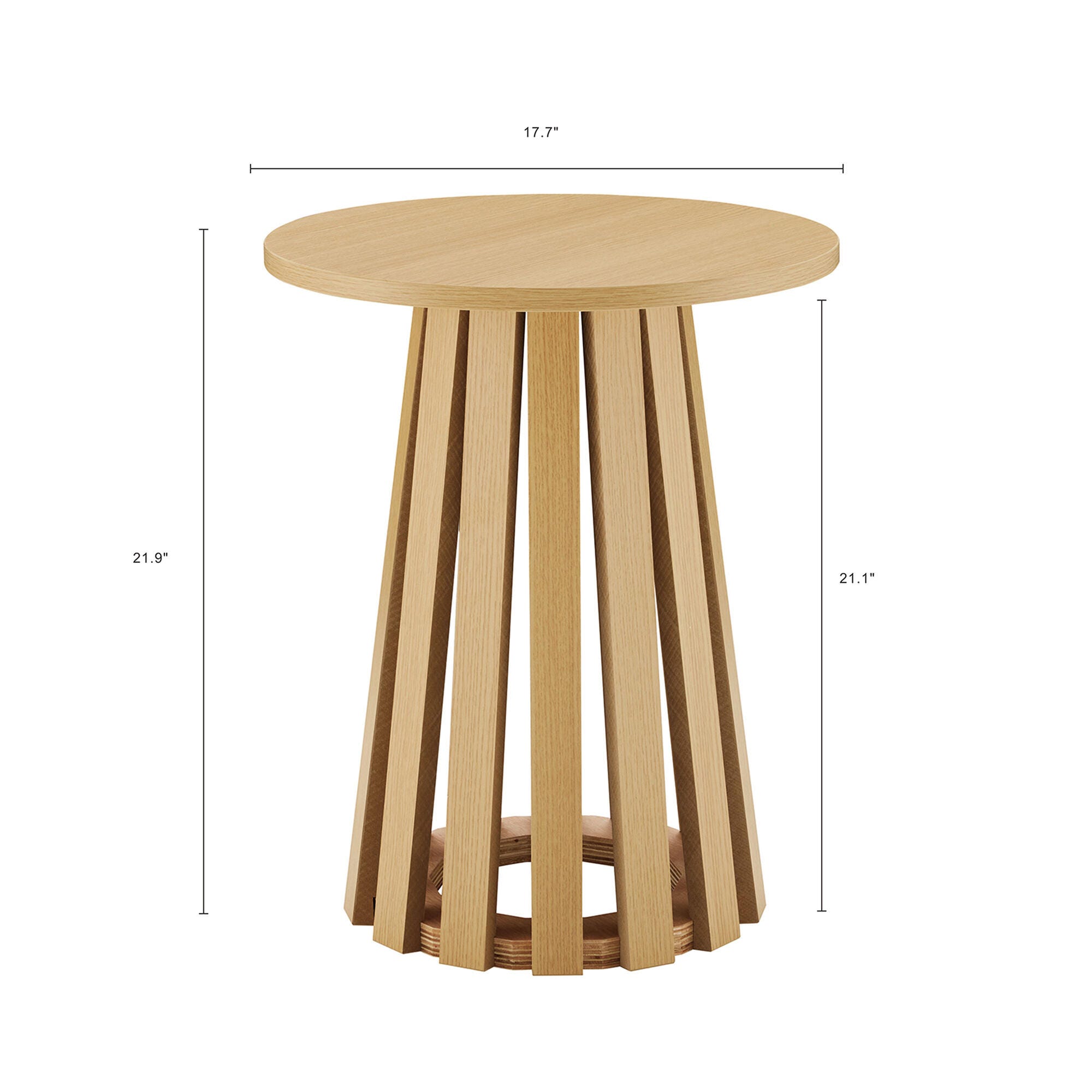 Manhattan Comfort Layla End Table, Natural Oak, large