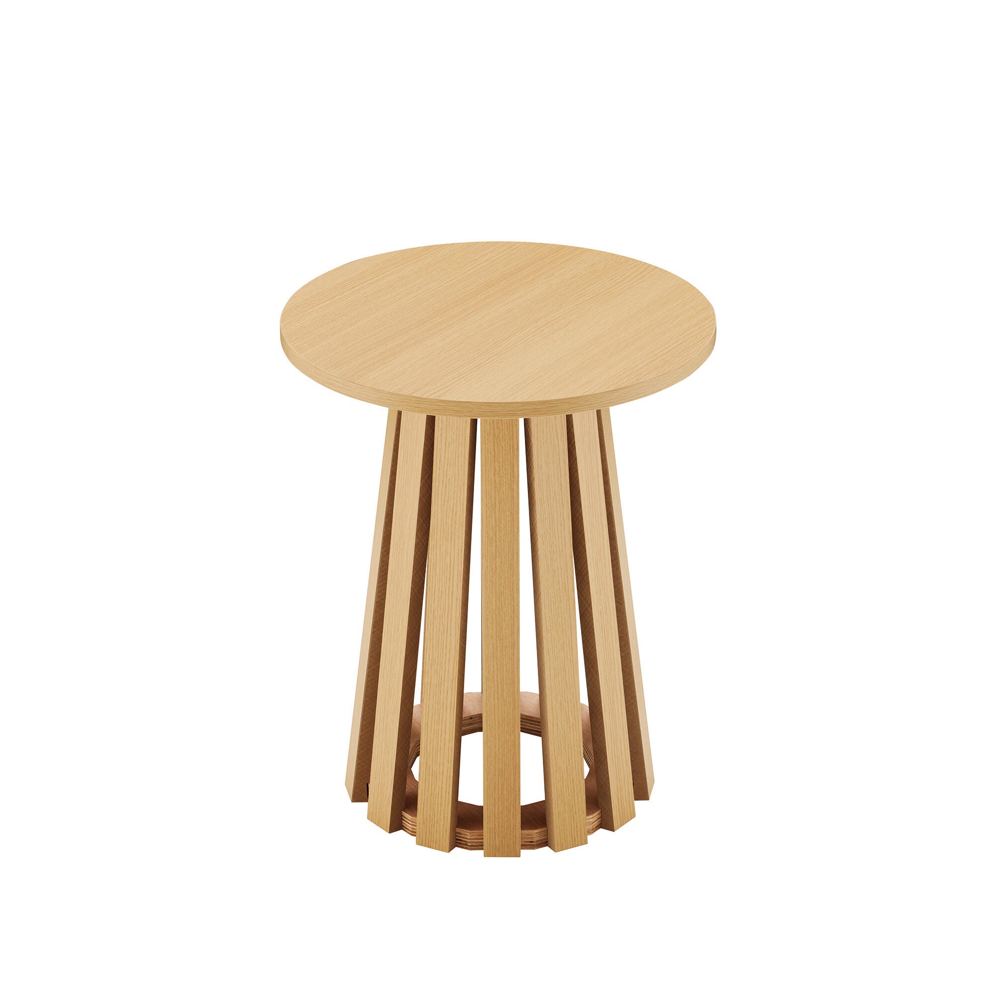 Manhattan Comfort Layla End Table, Natural Oak, large