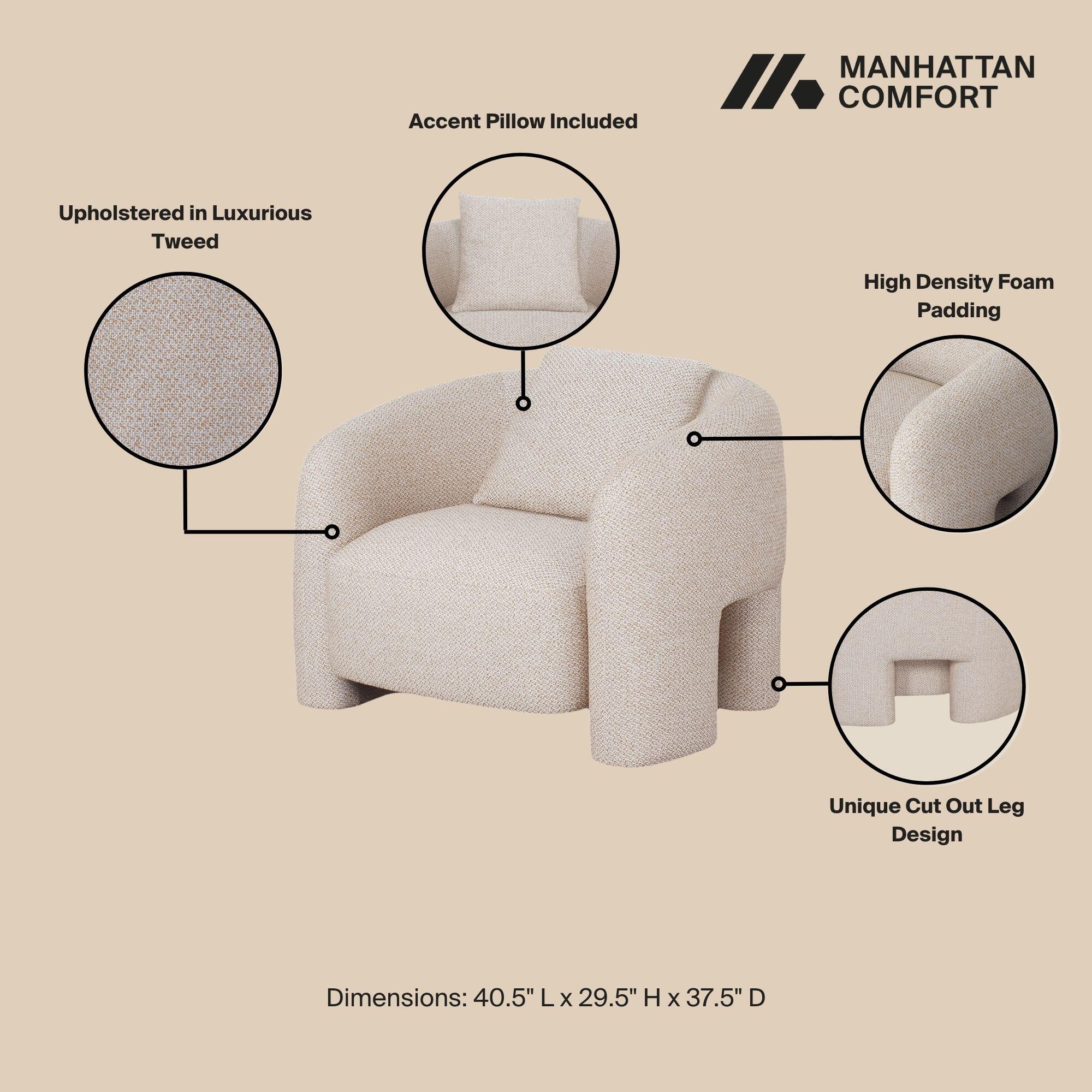 Manhattan Comfort Sylvia Accent Chair, Gold Dust, large