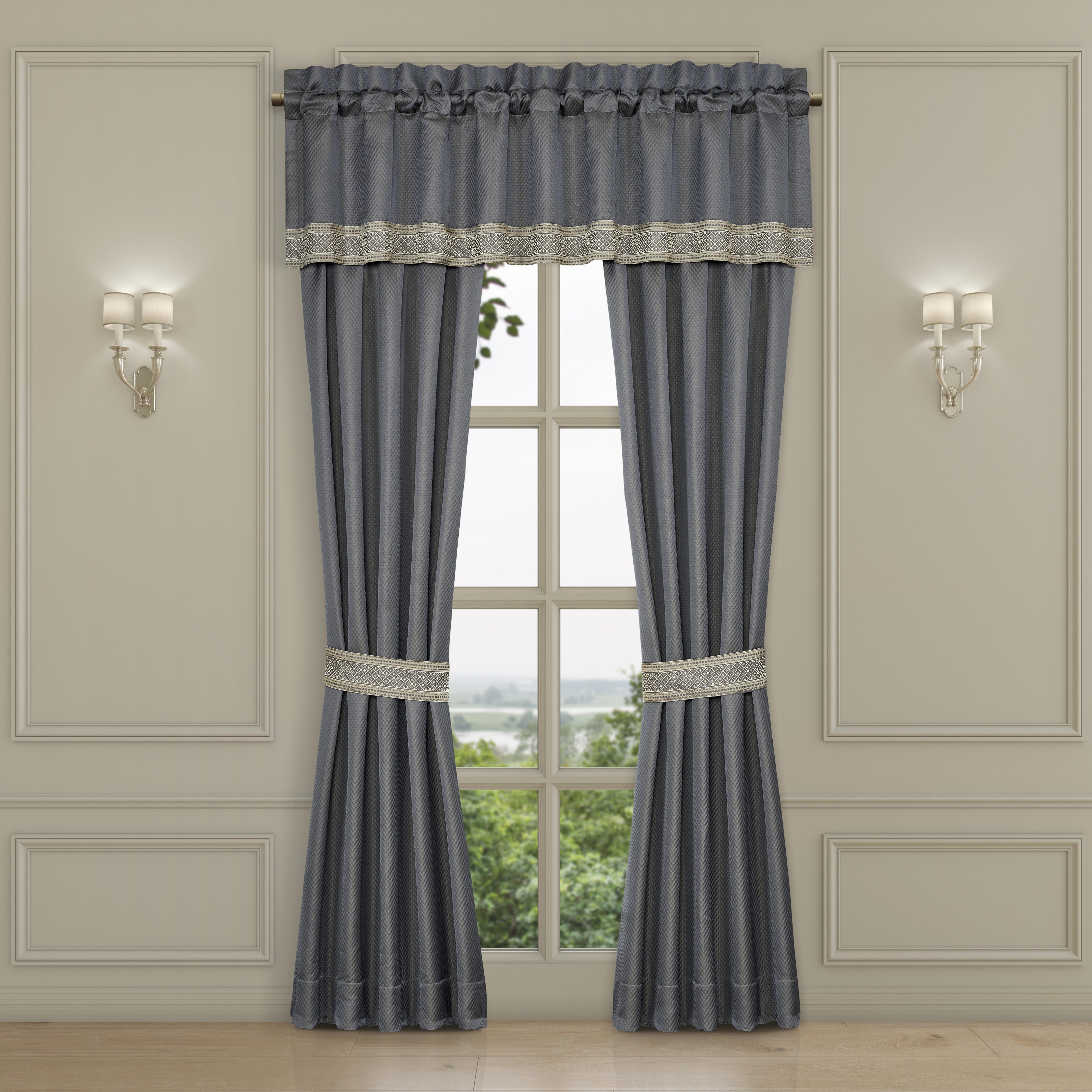 J. Queen New York Excelsior 95" Window Panel Pair, French Blue, large