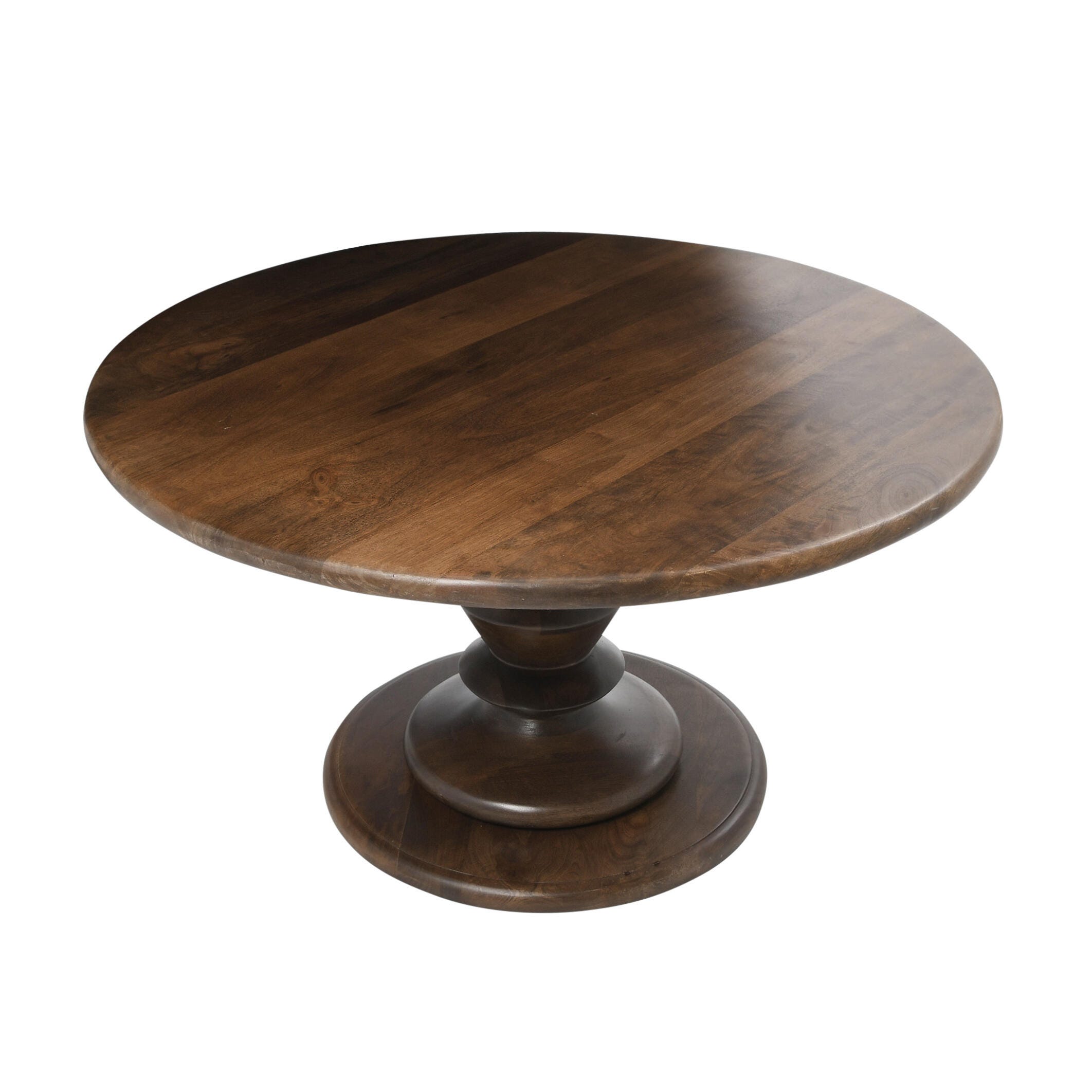 Storied Home Pedestal Accent Coffee Table, Walnut, large