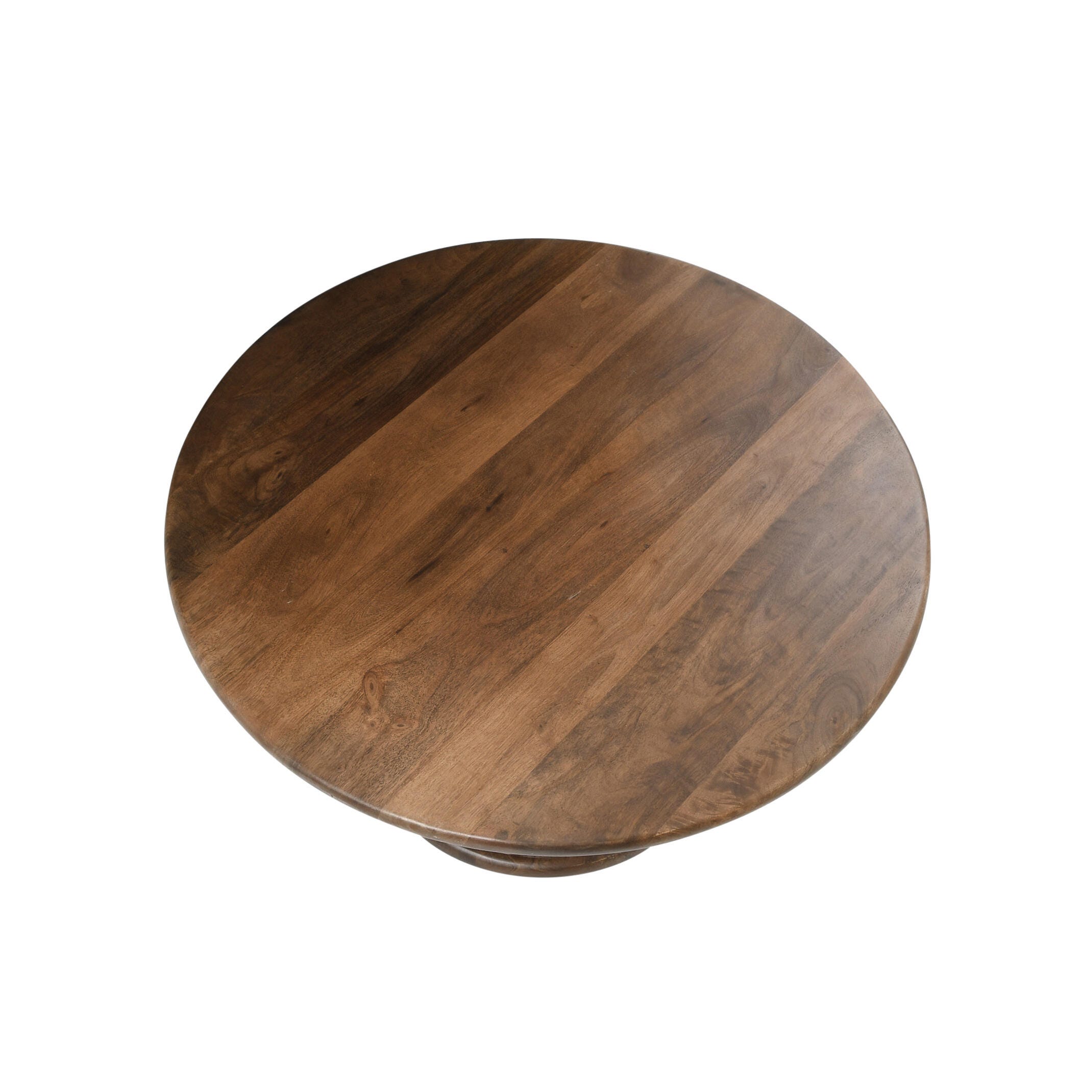 Storied Home Pedestal Accent Coffee Table, Walnut, large
