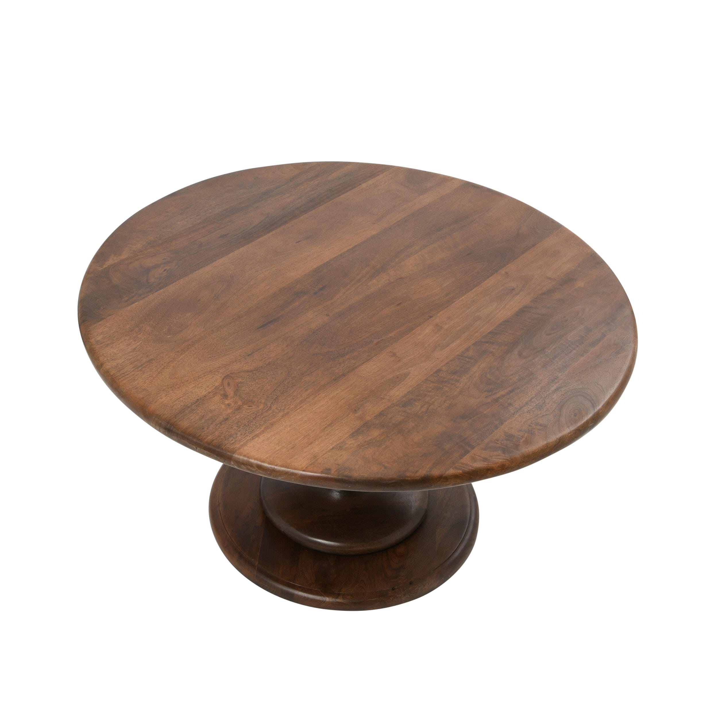 Storied Home Pedestal Accent Coffee Table, Walnut, large
