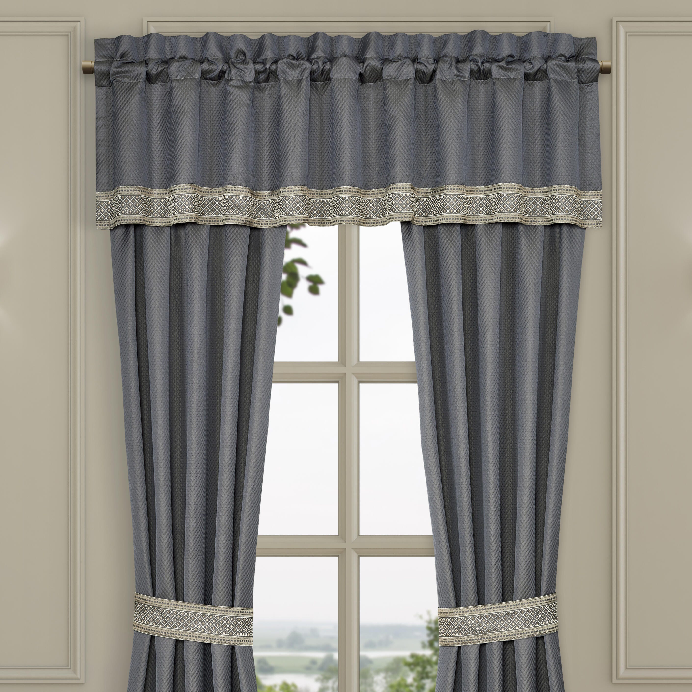 J. Queen New York Excelsior Straight Valance, French Blue, large