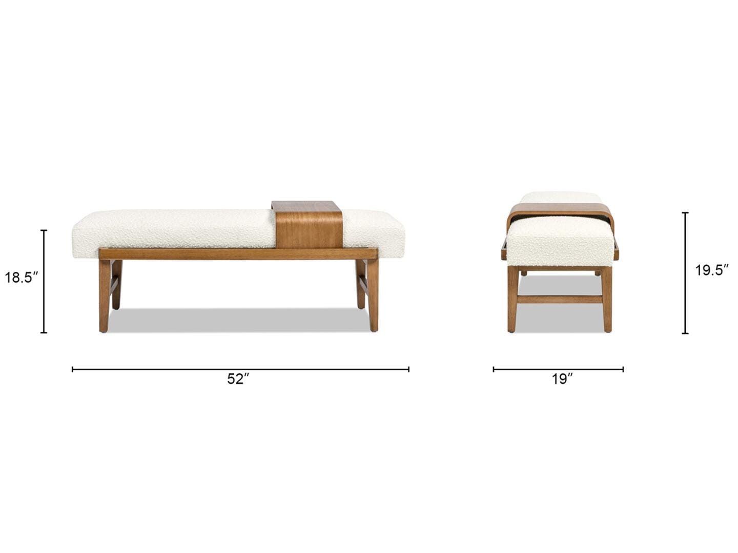 Jennifer Taylor Home Billie Bench with Sliding Shelf, , large