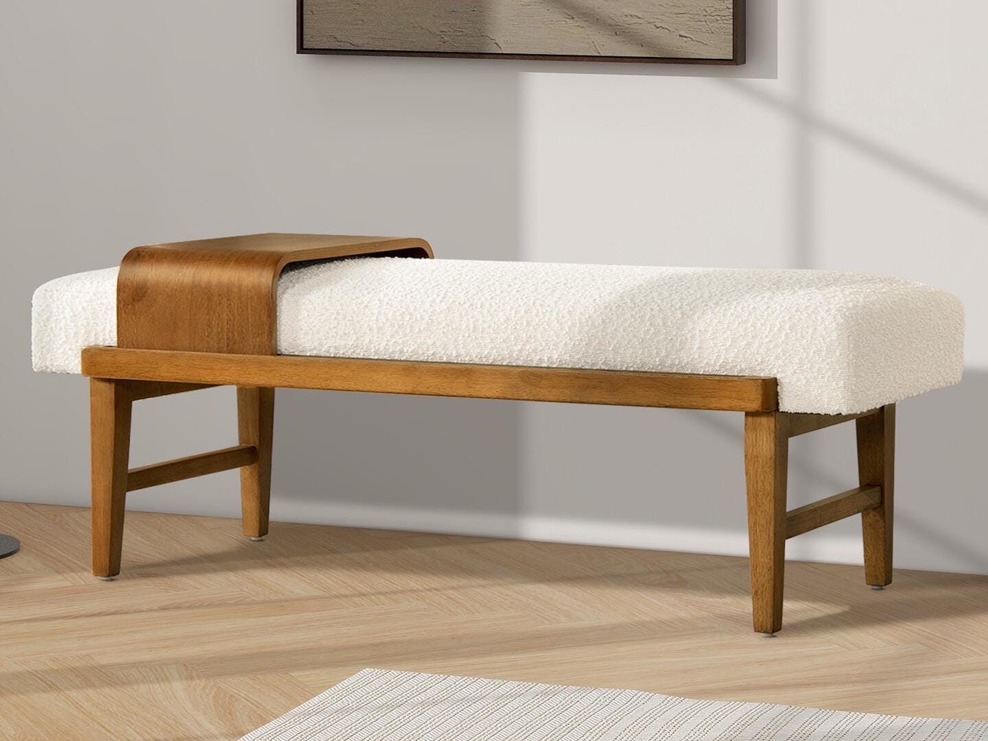 Jennifer Taylor Home Billie Bench with Sliding Shelf, , large
