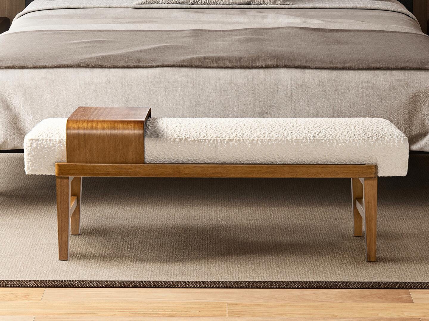 Jennifer Taylor Home Billie Bench with Sliding Shelf, , large