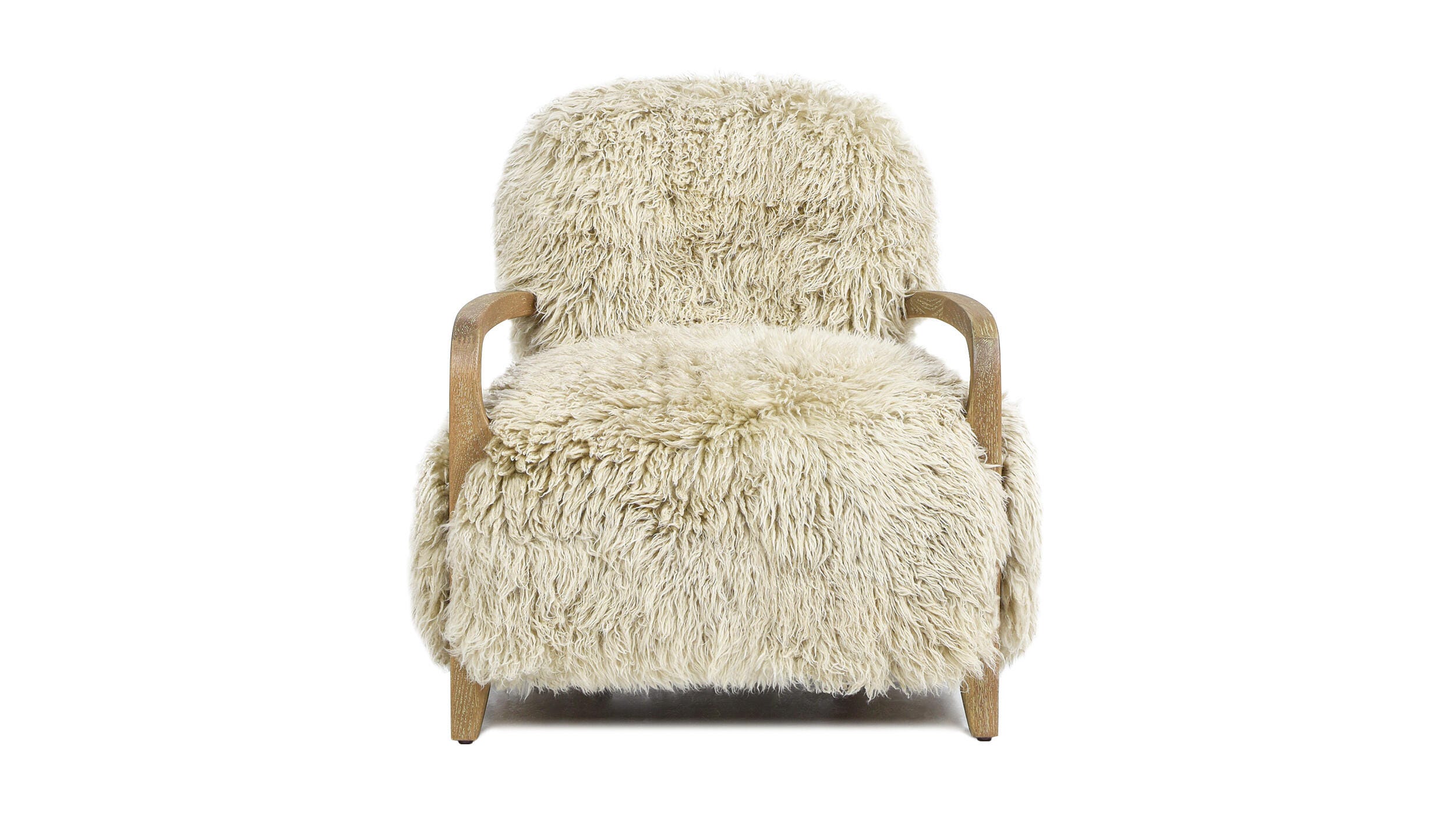 Jennifer Taylor Home Enchante Sheepskin Fur Accent Arm Chair, , large