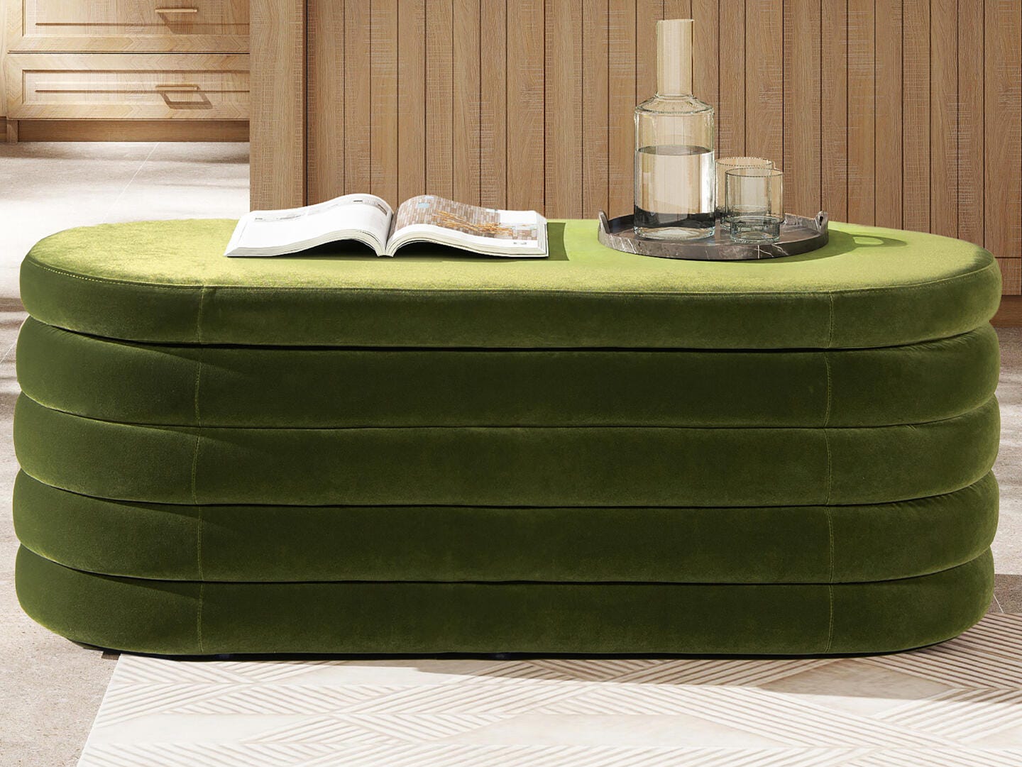 Jennifer Taylor Home Fuji Upholstered Storage Bench, , large