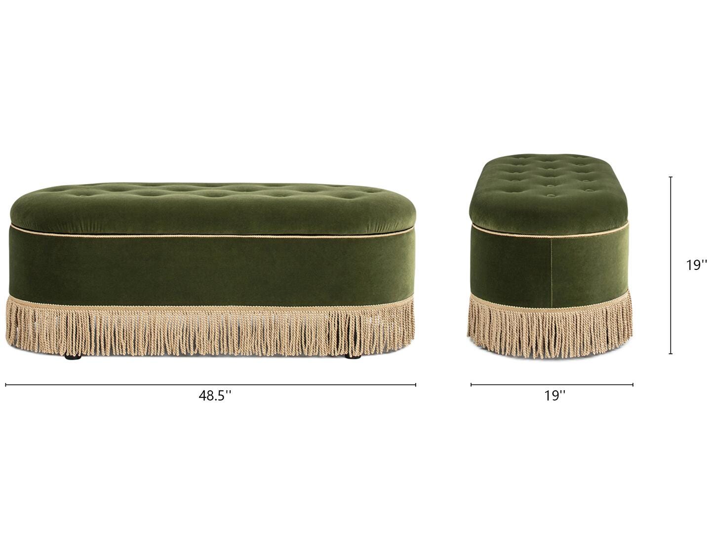 Jennifer Taylor Home Melinda Storage Bench, Olive Green, large