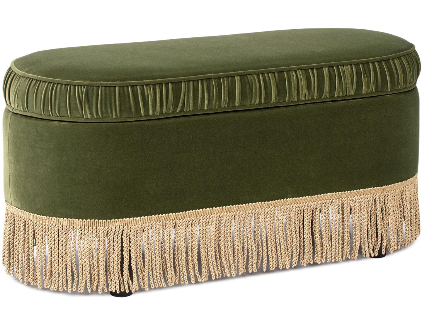 Jennifer Taylor Home Serena Bench Ottoman with Storage, Olive Green, large