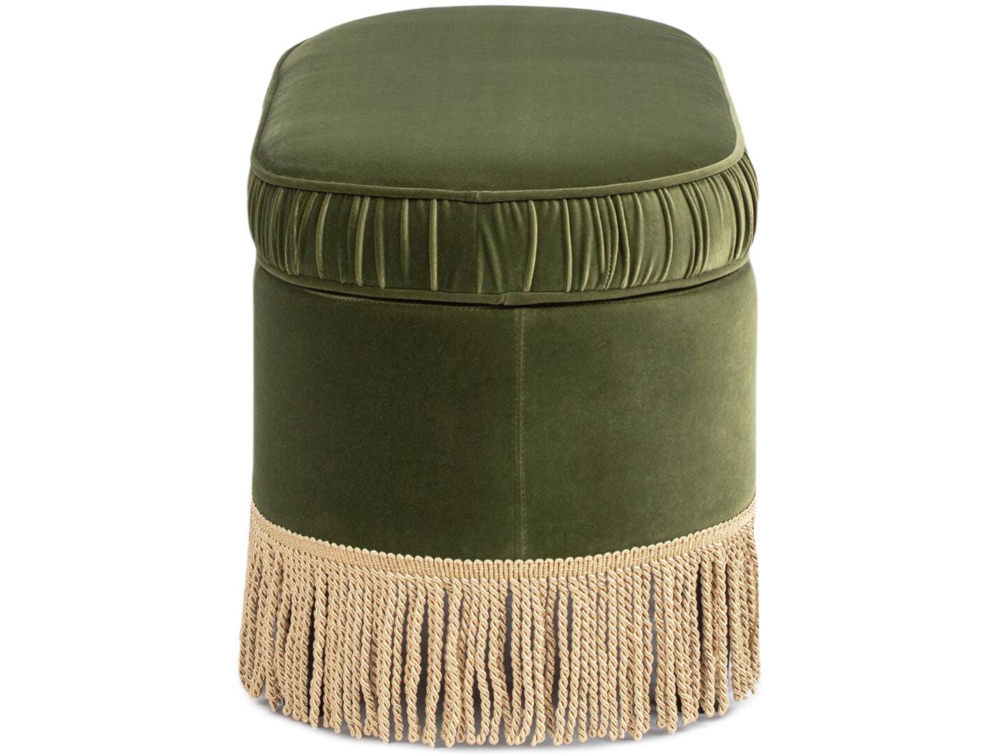Jennifer Taylor Home Serena Bench Ottoman with Storage, Olive Green, large