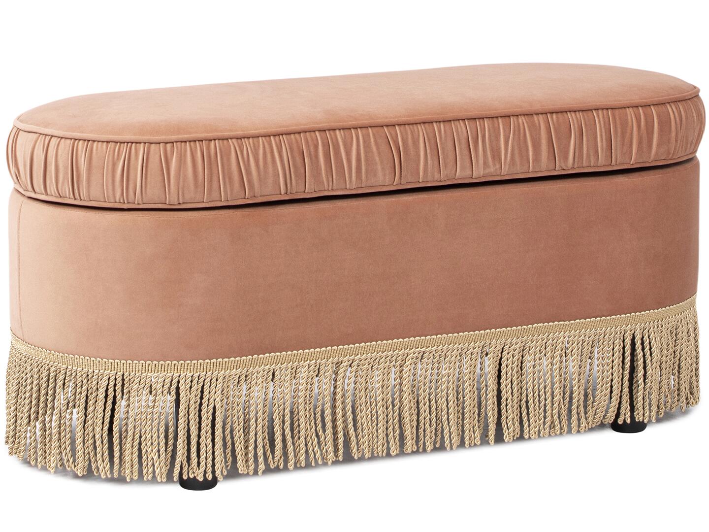 Jennifer Taylor Home Serena Bench Ottoman with Storage, Peach Orange, large