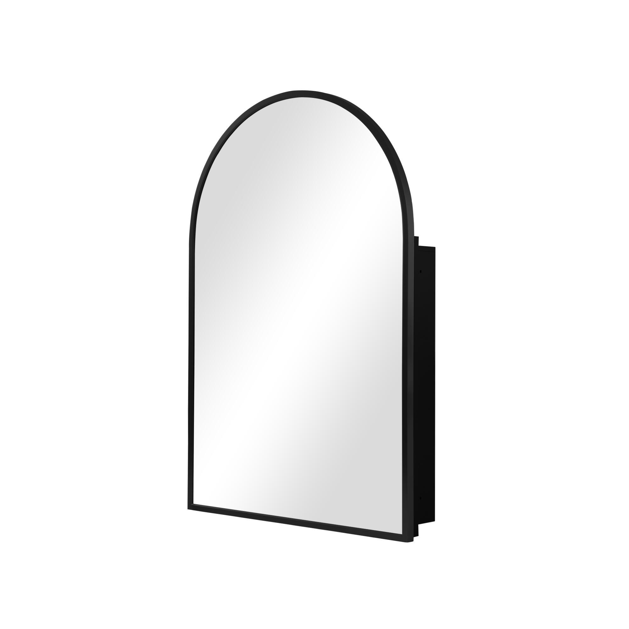 Dovelina Feronia Medicine Cabinet with Mirror, Black, large