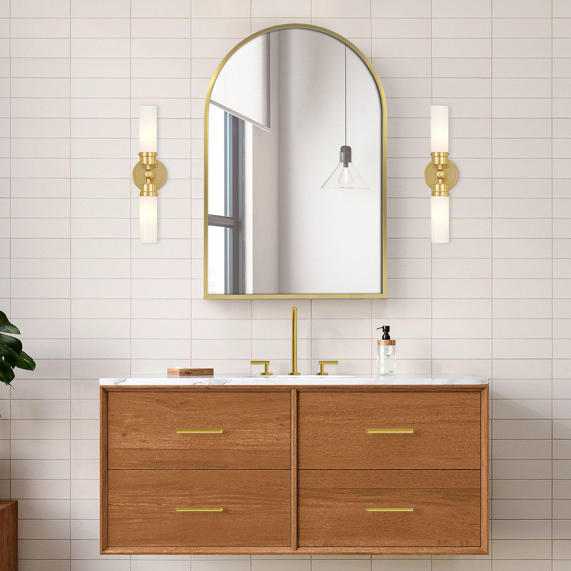 Dovelina Feronia Medicine Cabinet with Mirror, Gold, large