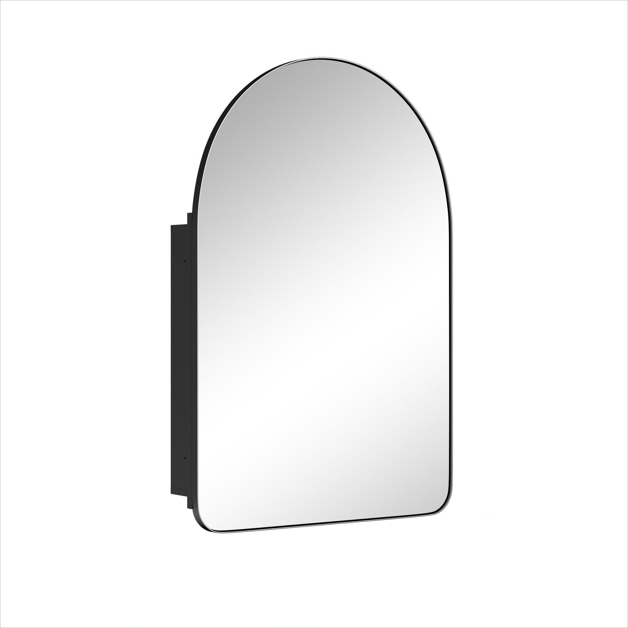 Dovelina Luminare Medicine Cabinet with Mirror, Black, large