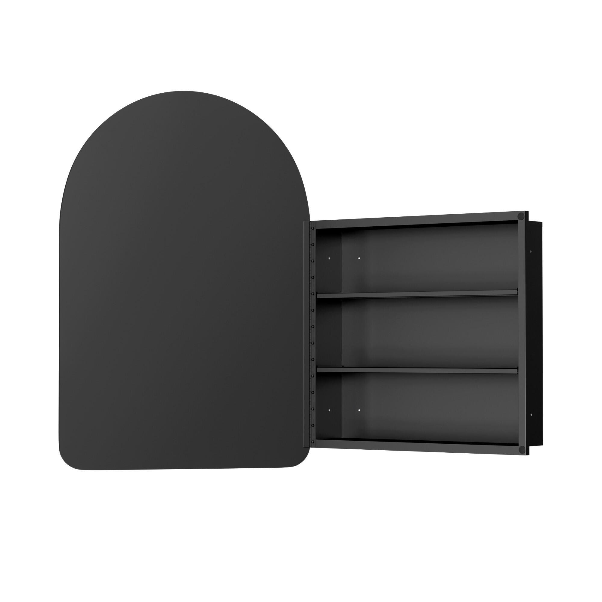 Dovelina Luminare Medicine Cabinet with Mirror, Black, large