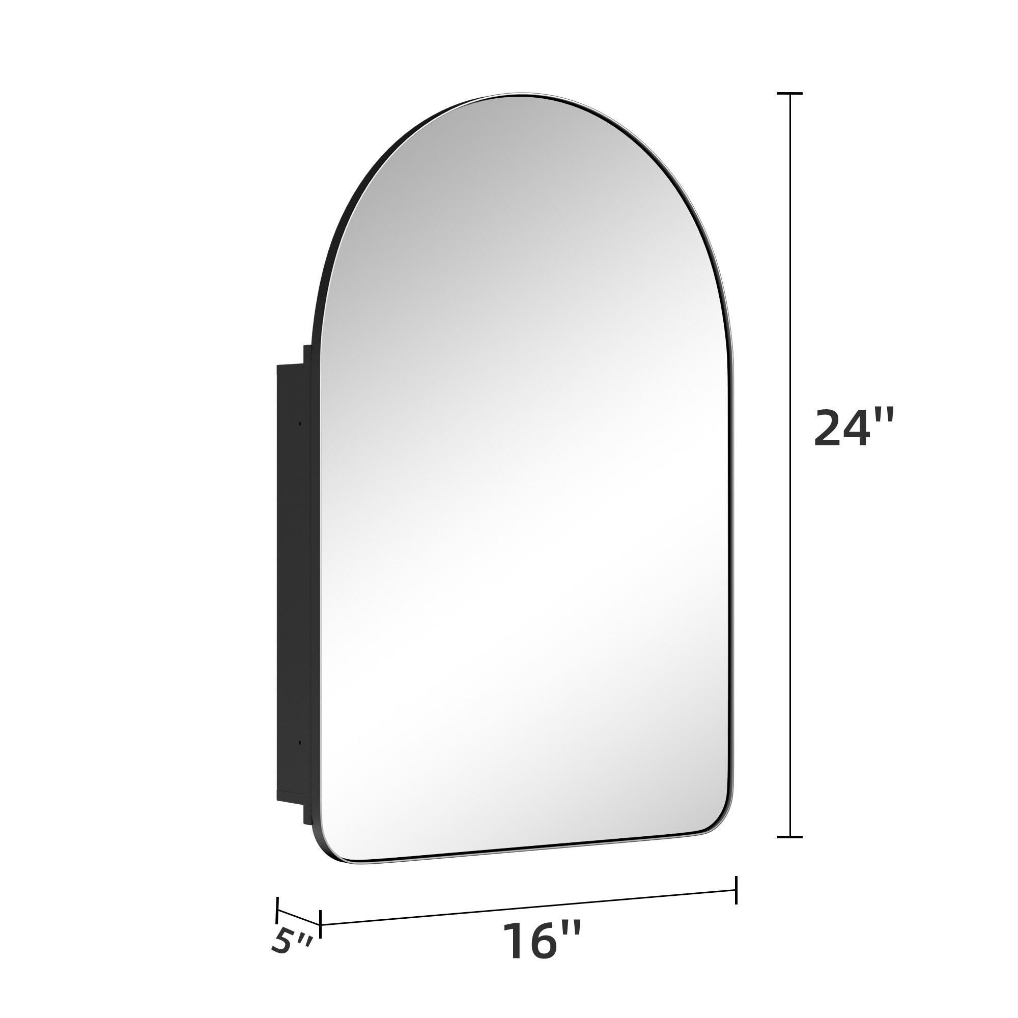 Dovelina Luminare Medicine Cabinet with Mirror, Black, large