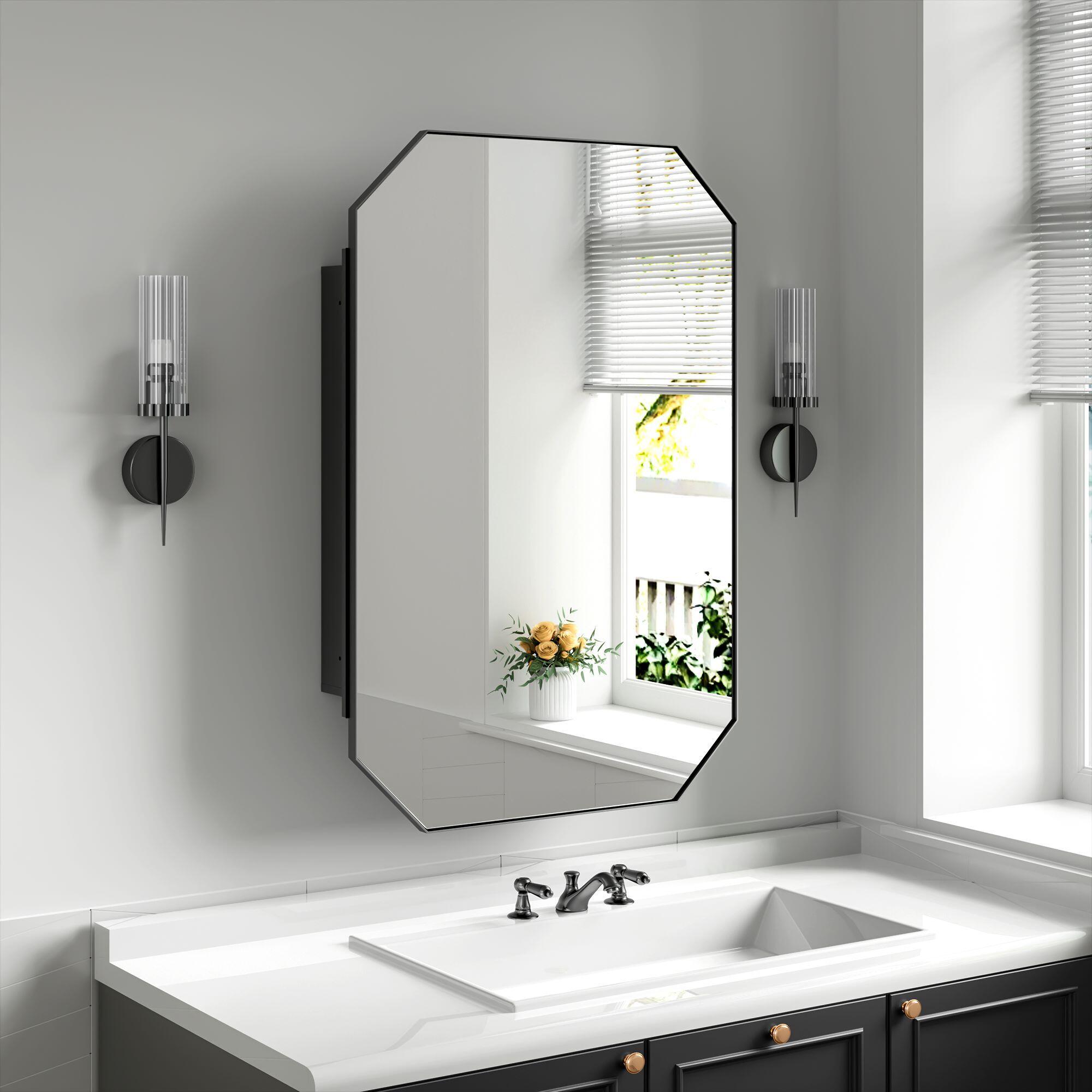 Dovelina Luminare Octagon Medicine Cabinet with Mirror, , rollover