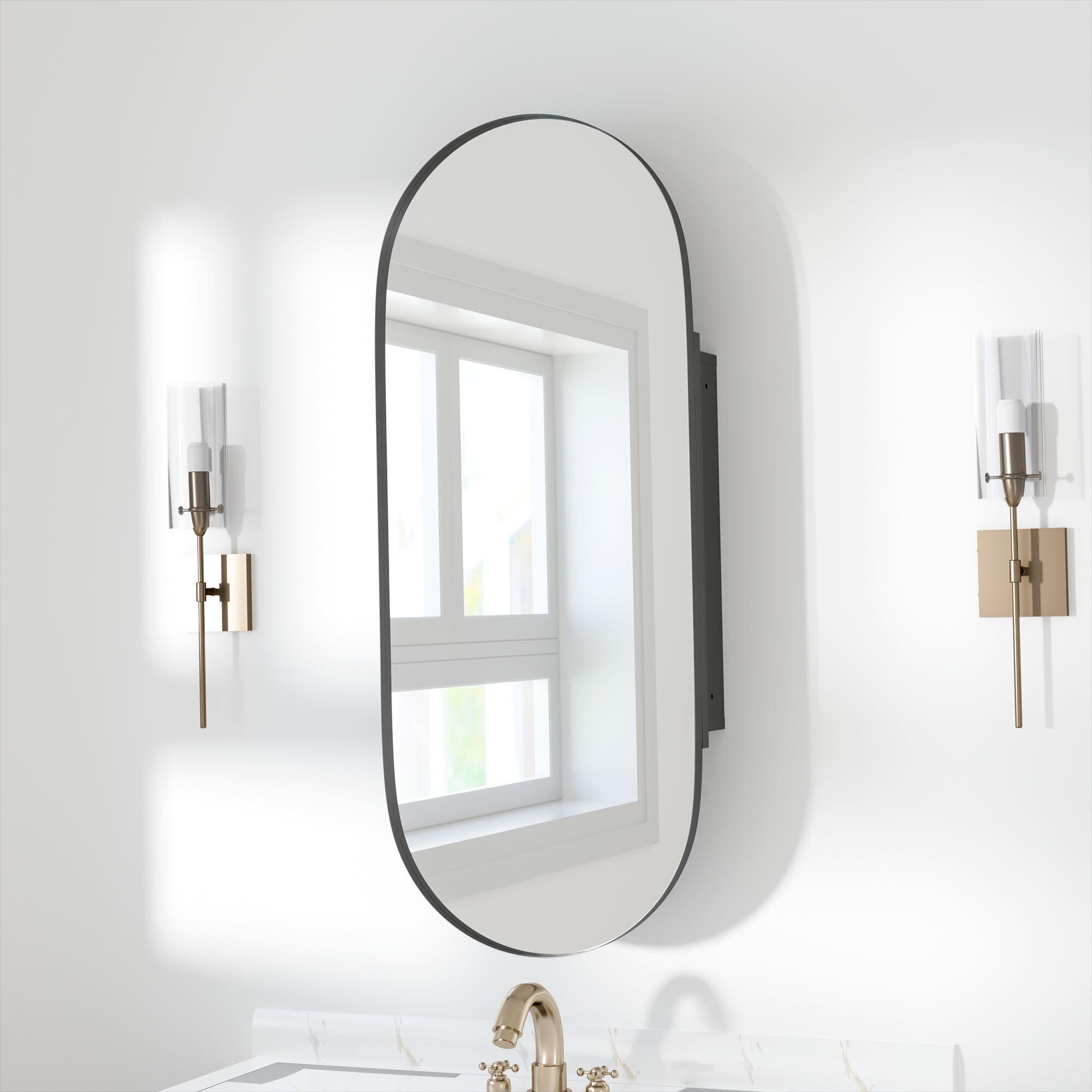 Dovelina Luminare Oval Medicine Cabinet with Mirror, , rollover
