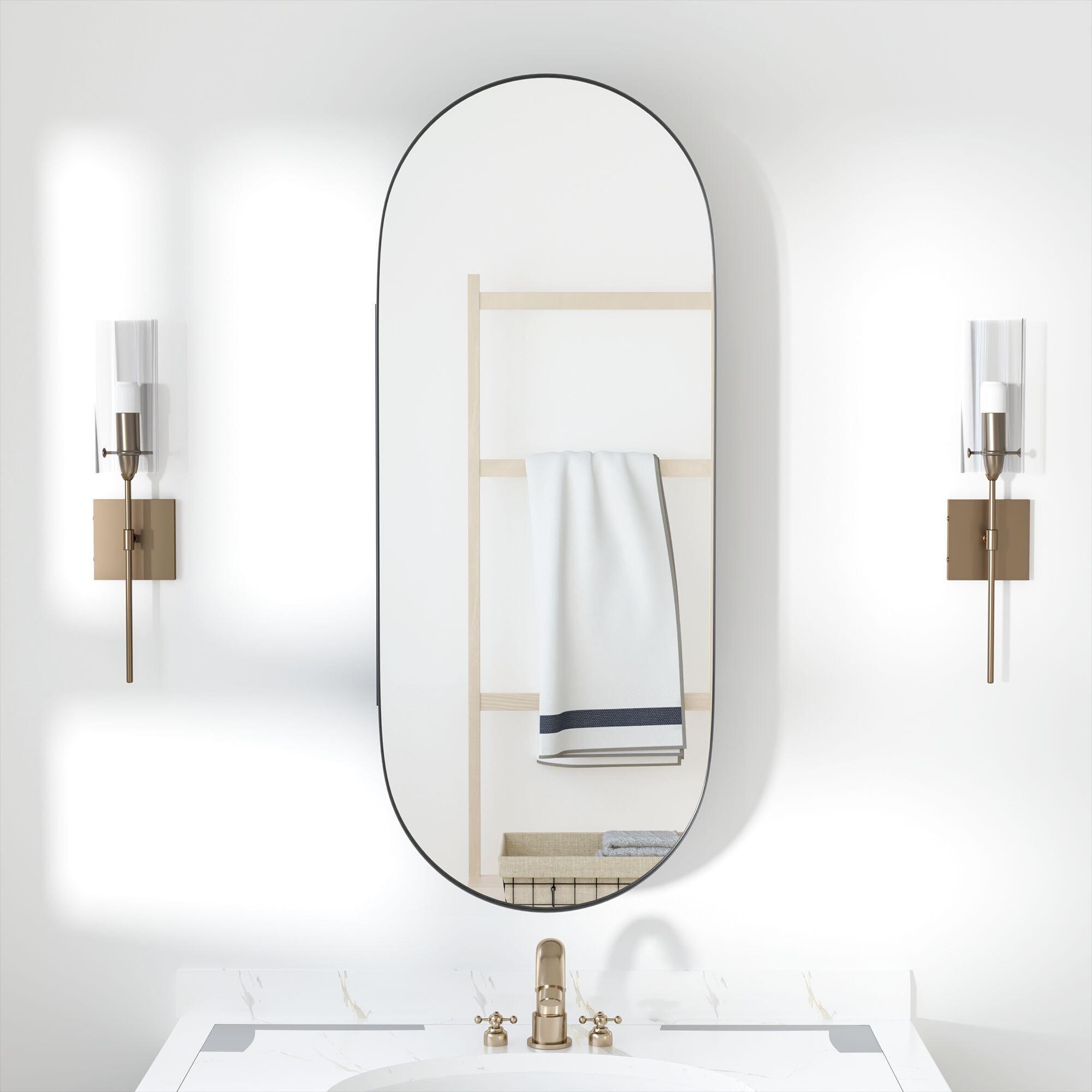 Dovelina Luminare Oval Medicine Cabinet with Mirror, , large