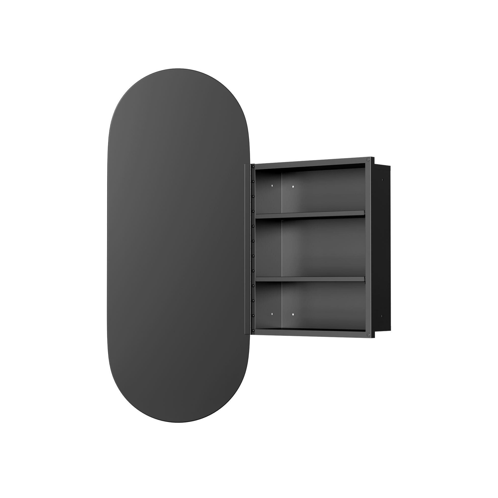 Dovelina Luminare Oval Medicine Cabinet with Mirror, , large
