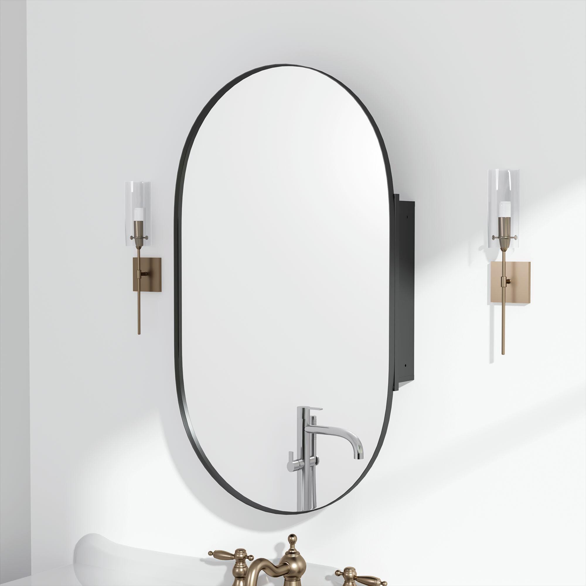 Dovelina Luminare Oval Medicine Cabinet with Mirror, , rollover