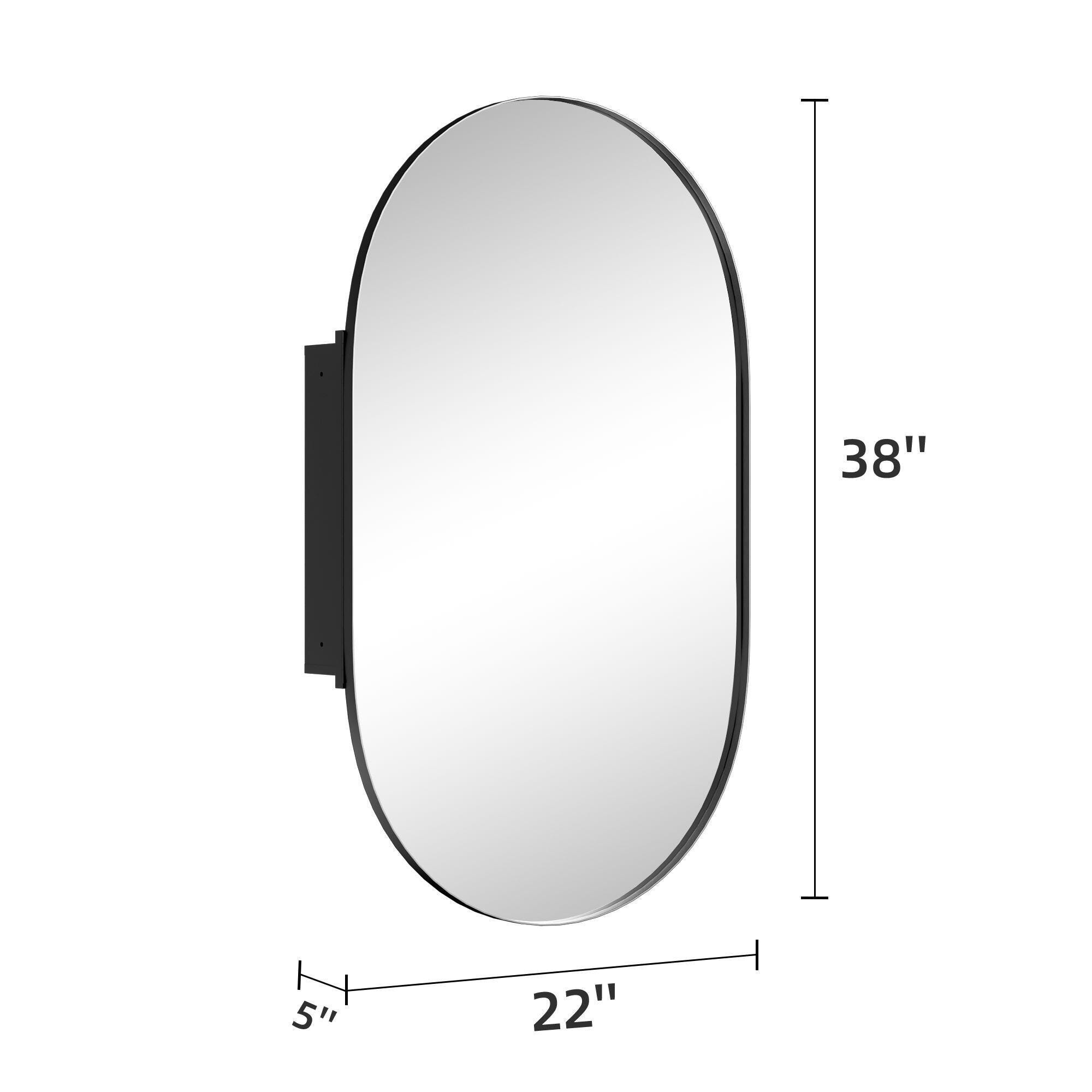 Dovelina Luminare Oval Medicine Cabinet with Mirror, , large