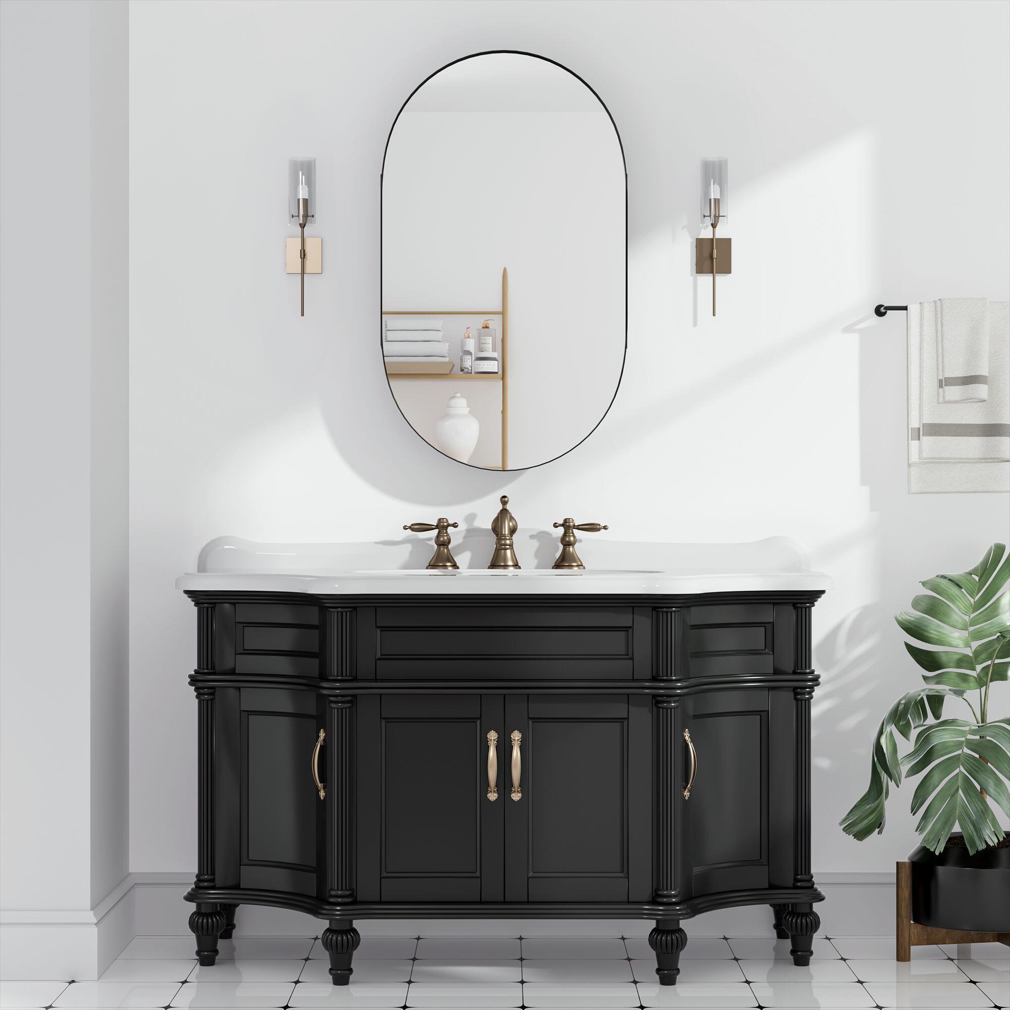 Dovelina Luminare Oval Medicine Cabinet with Mirror, , large