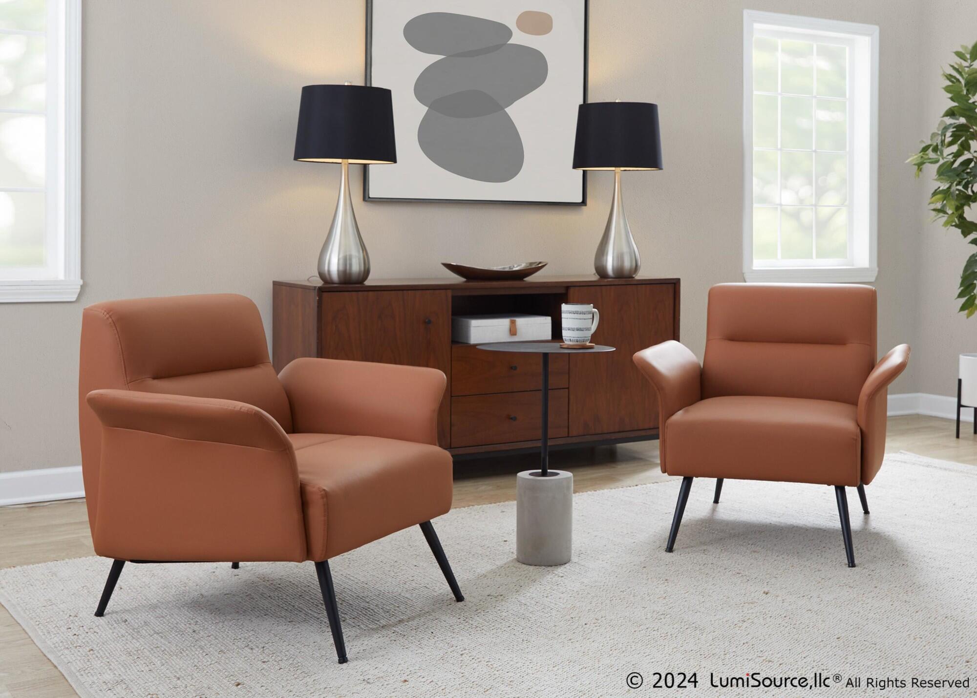 LumiSource Petal Accent Chair, Camel, large
