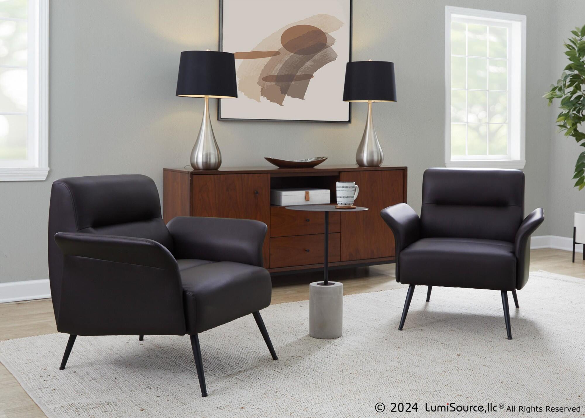 LumiSource Petal Accent Chair, Espresso, large