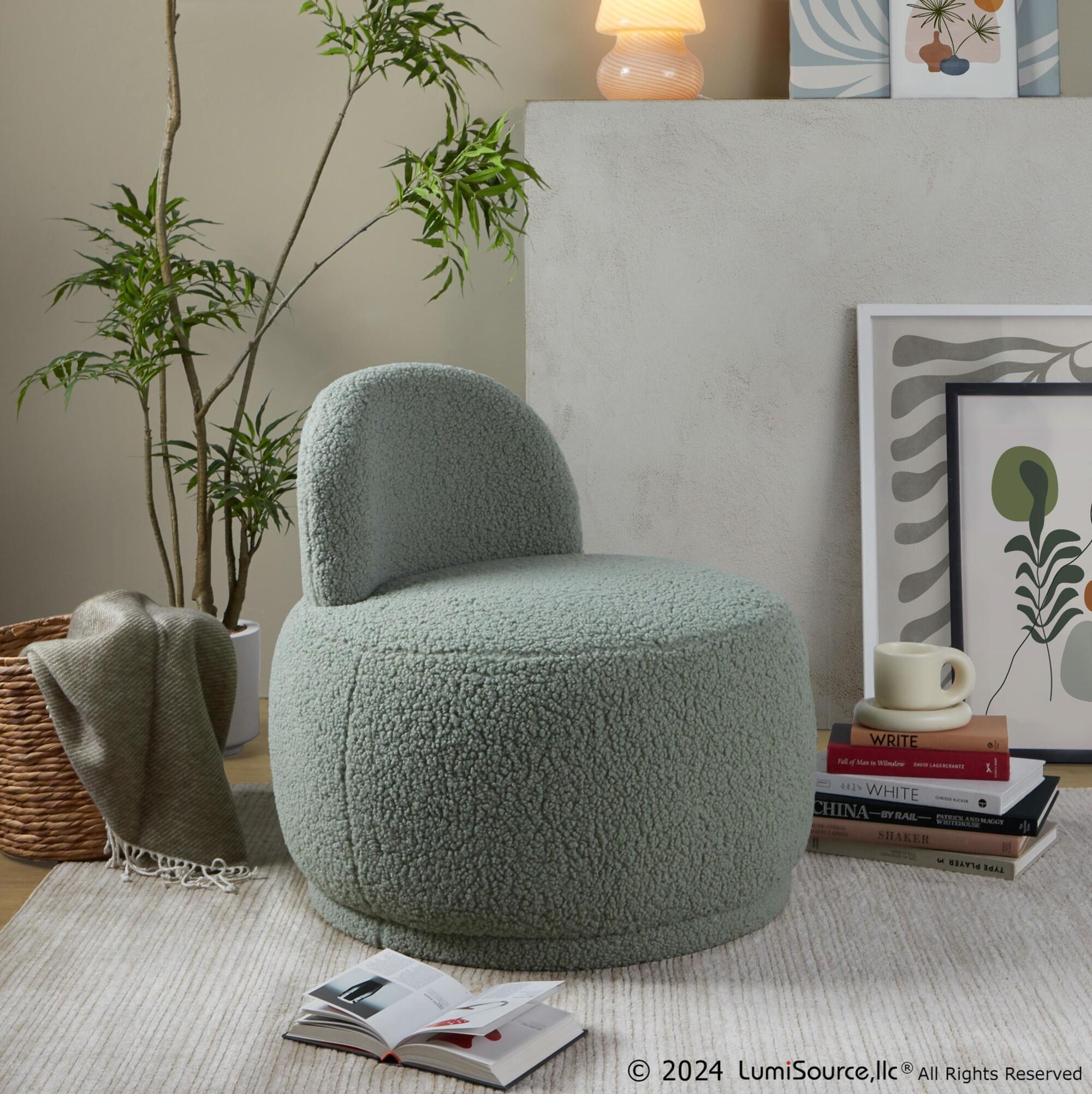 LumiSource Kimi Accent Chair, Green, large
