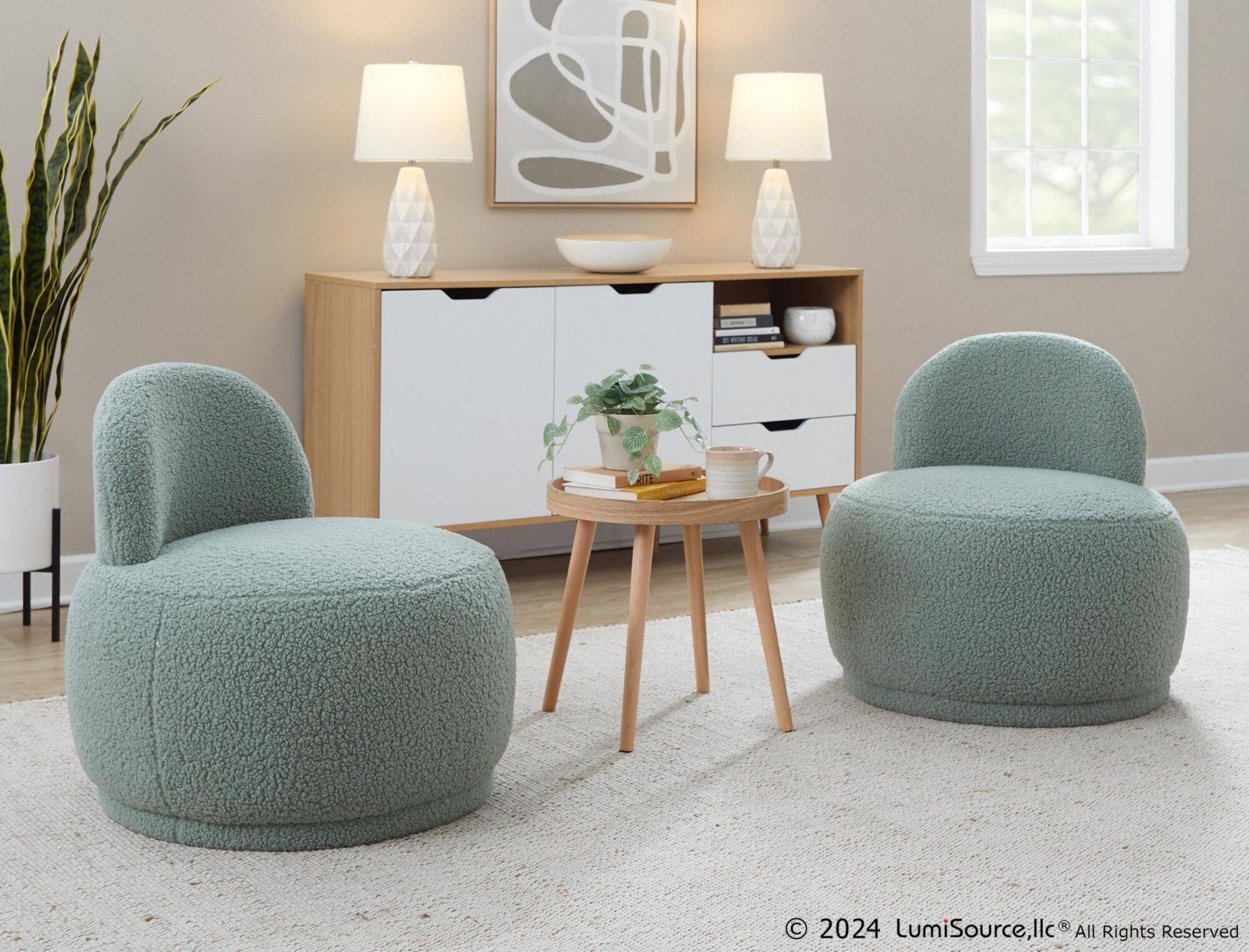 LumiSource Kimi Accent Chair, Green, large