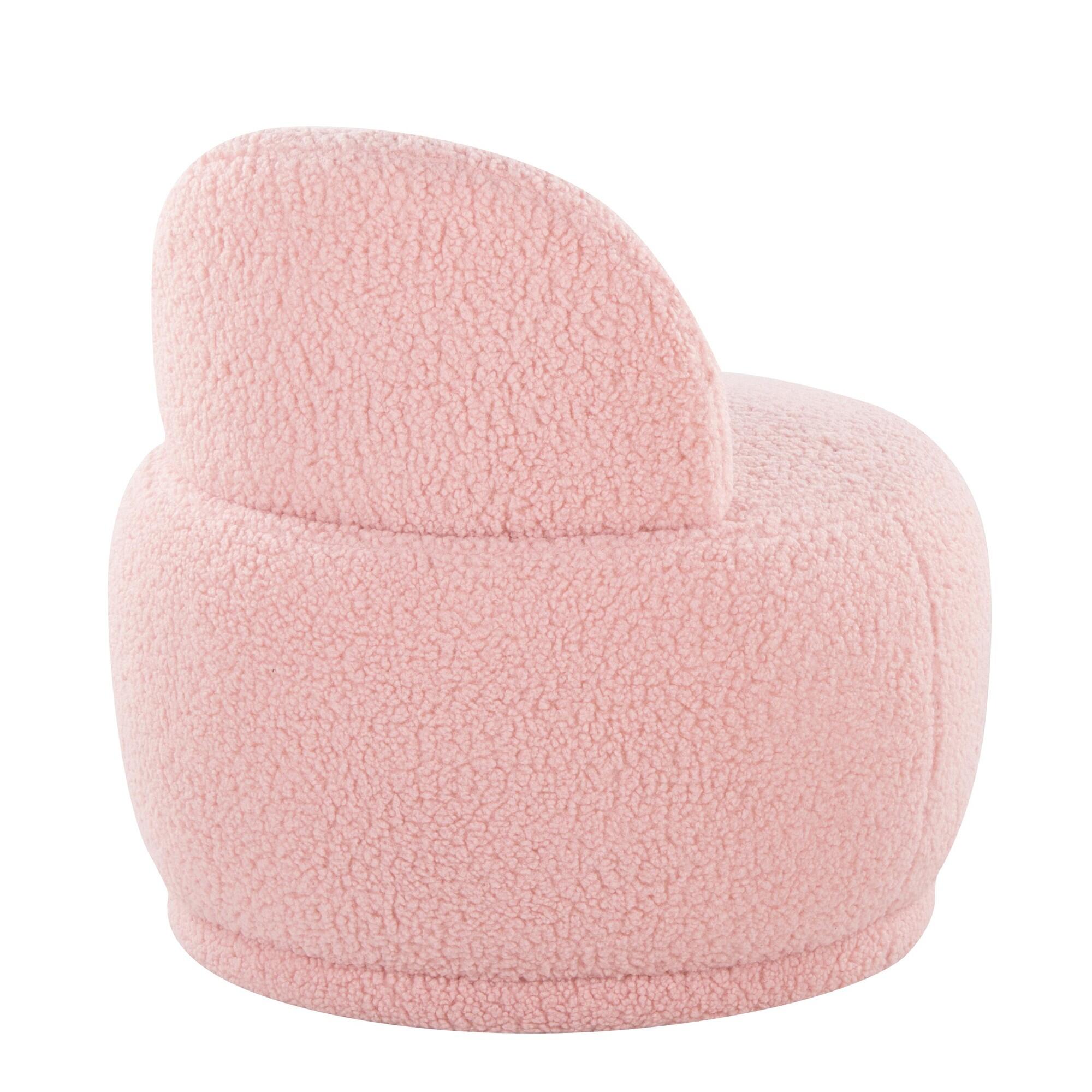 LumiSource Kimi Accent Chair, Pink, large