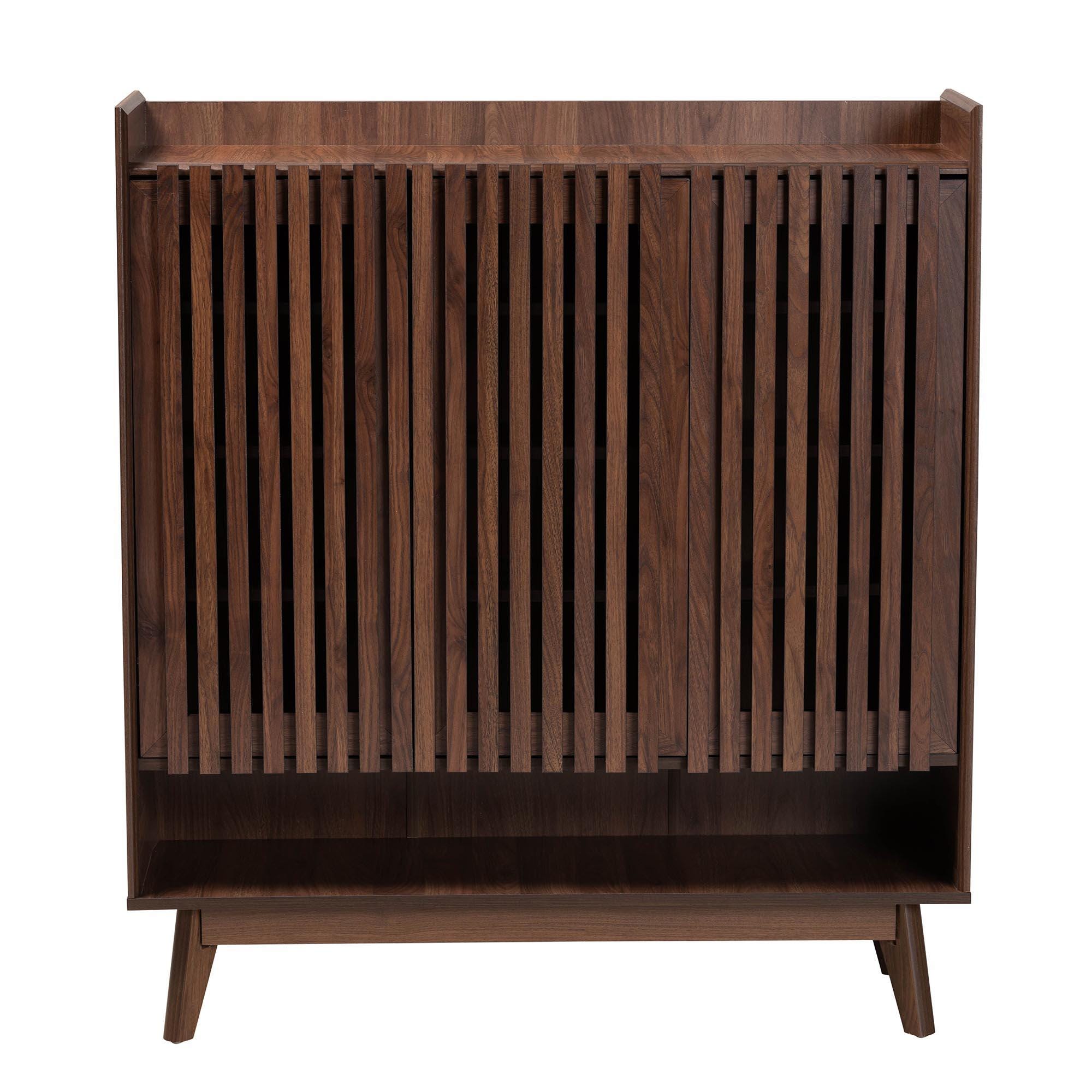 Baxton Studio Delaire 3-Door Shoe Cabinet, , large