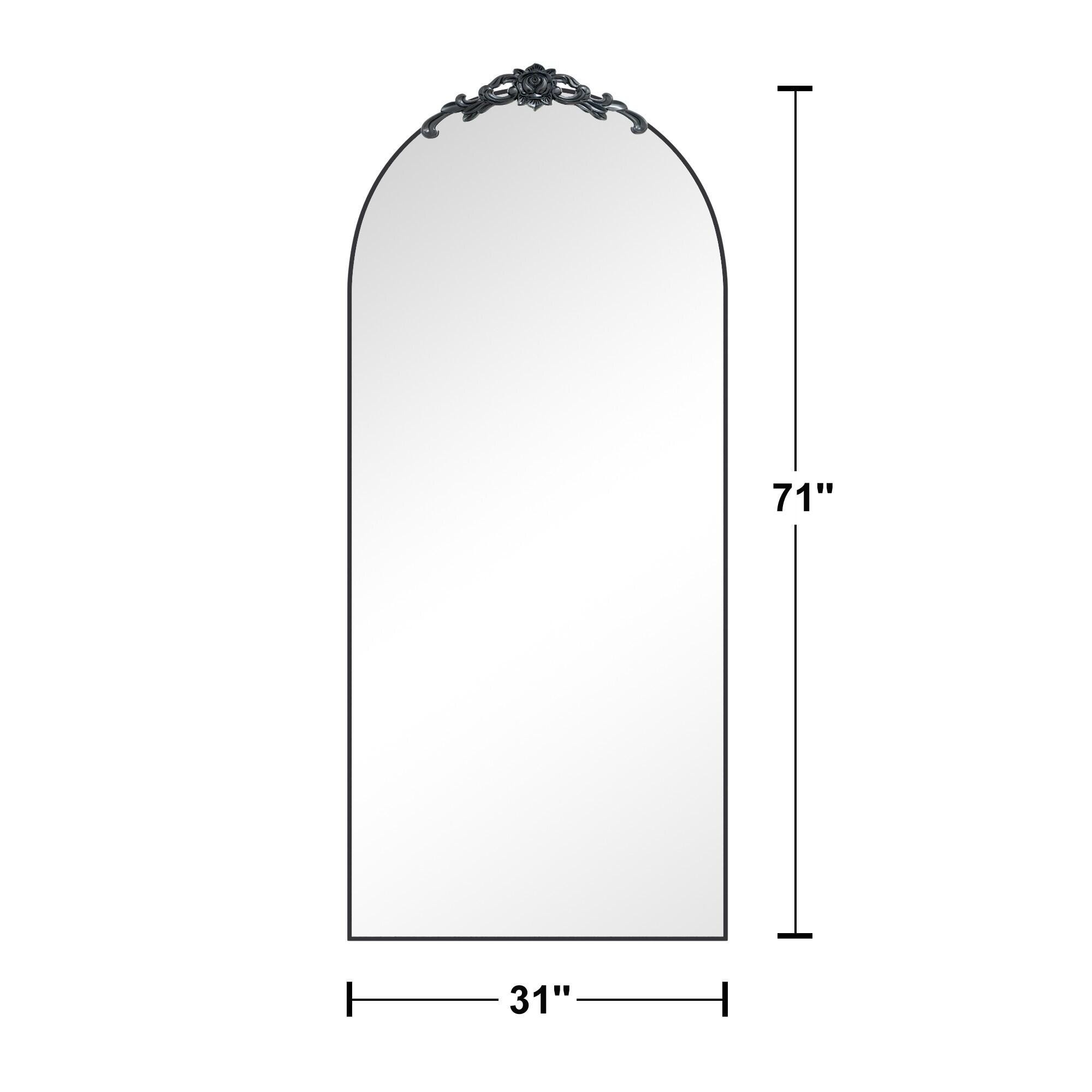 Dovelina Feronia Arch Floor Mirror, Black, large