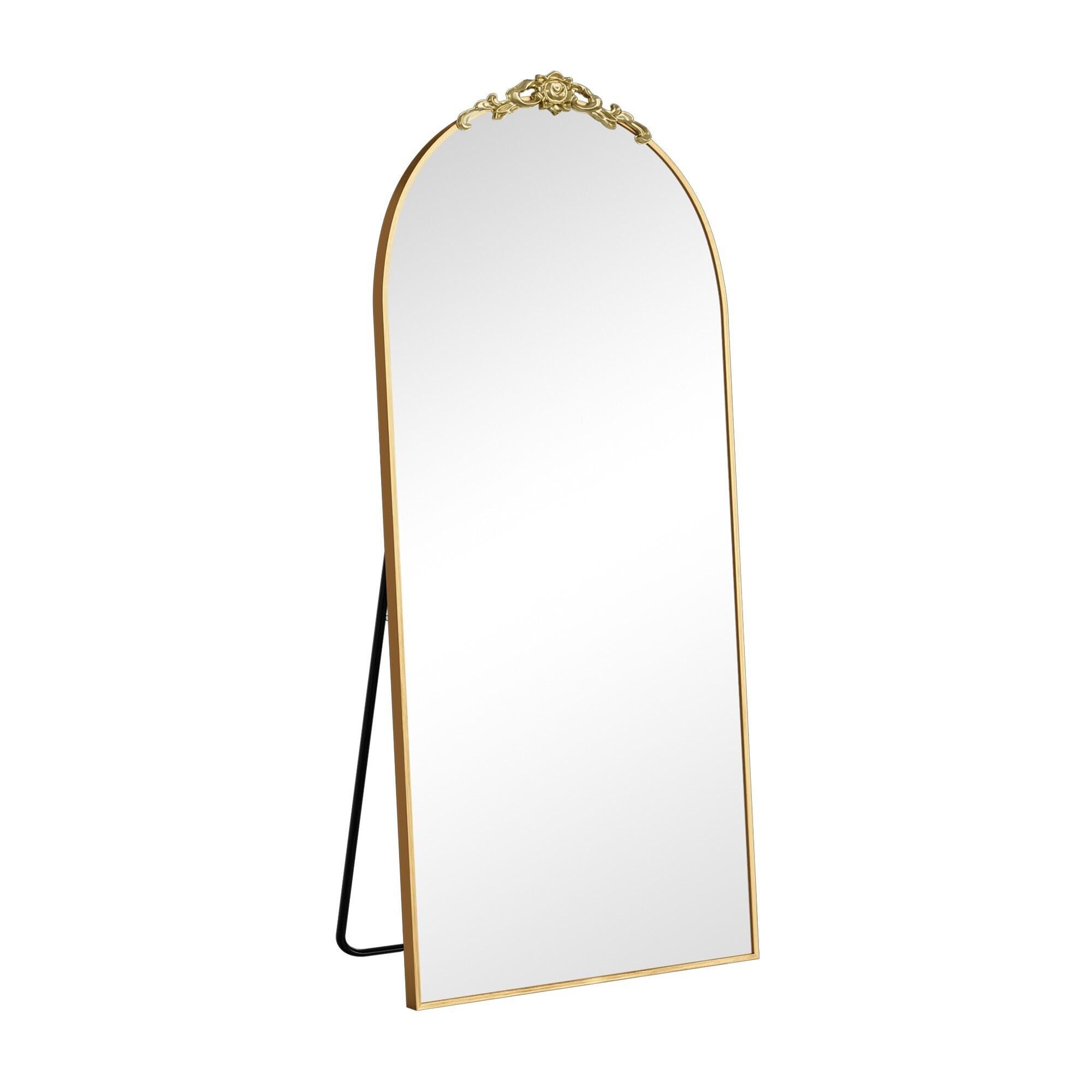 Dovelina Feronia Arch Floor Mirror, Gold, large
