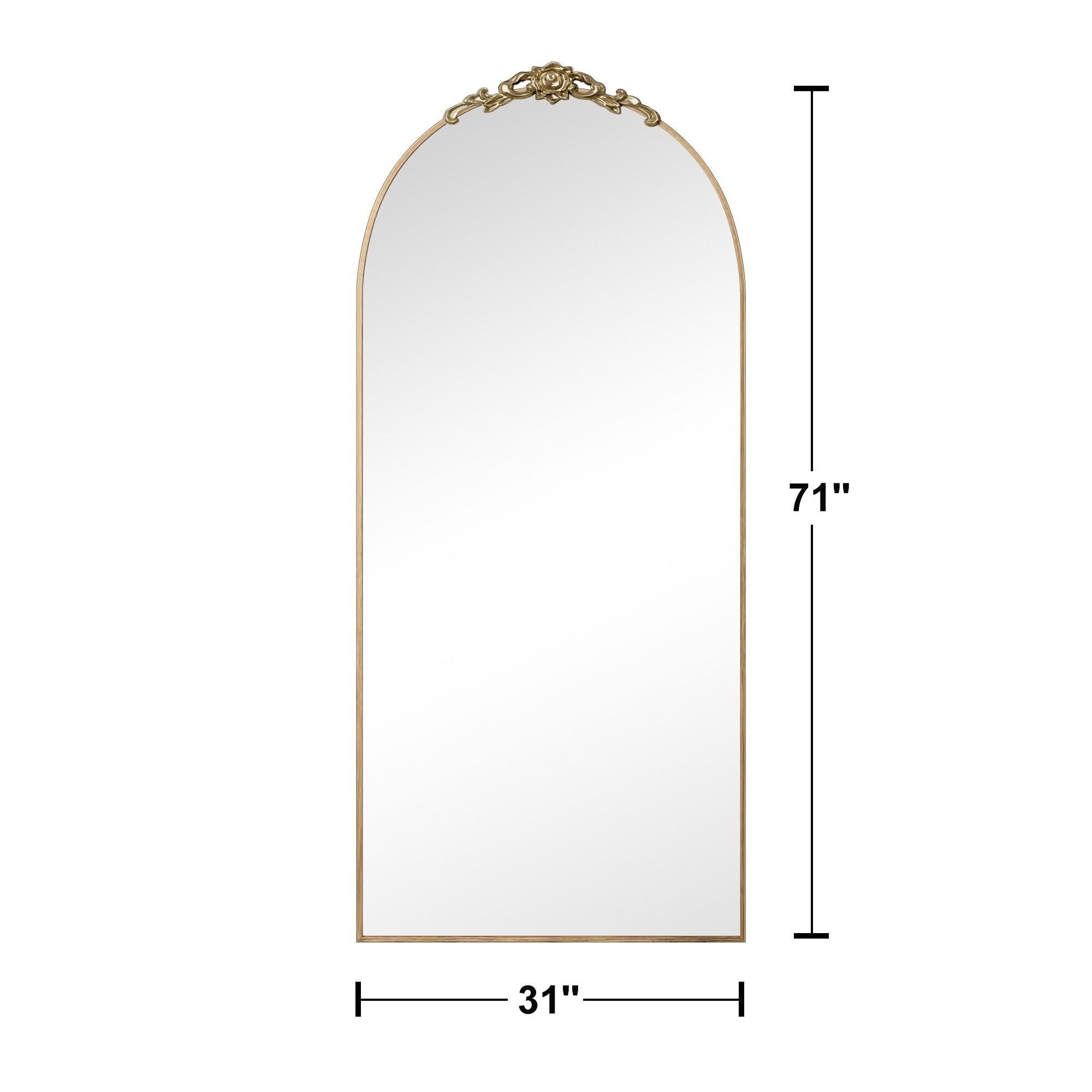 Dovelina Feronia Arch Floor Mirror, Gold, large