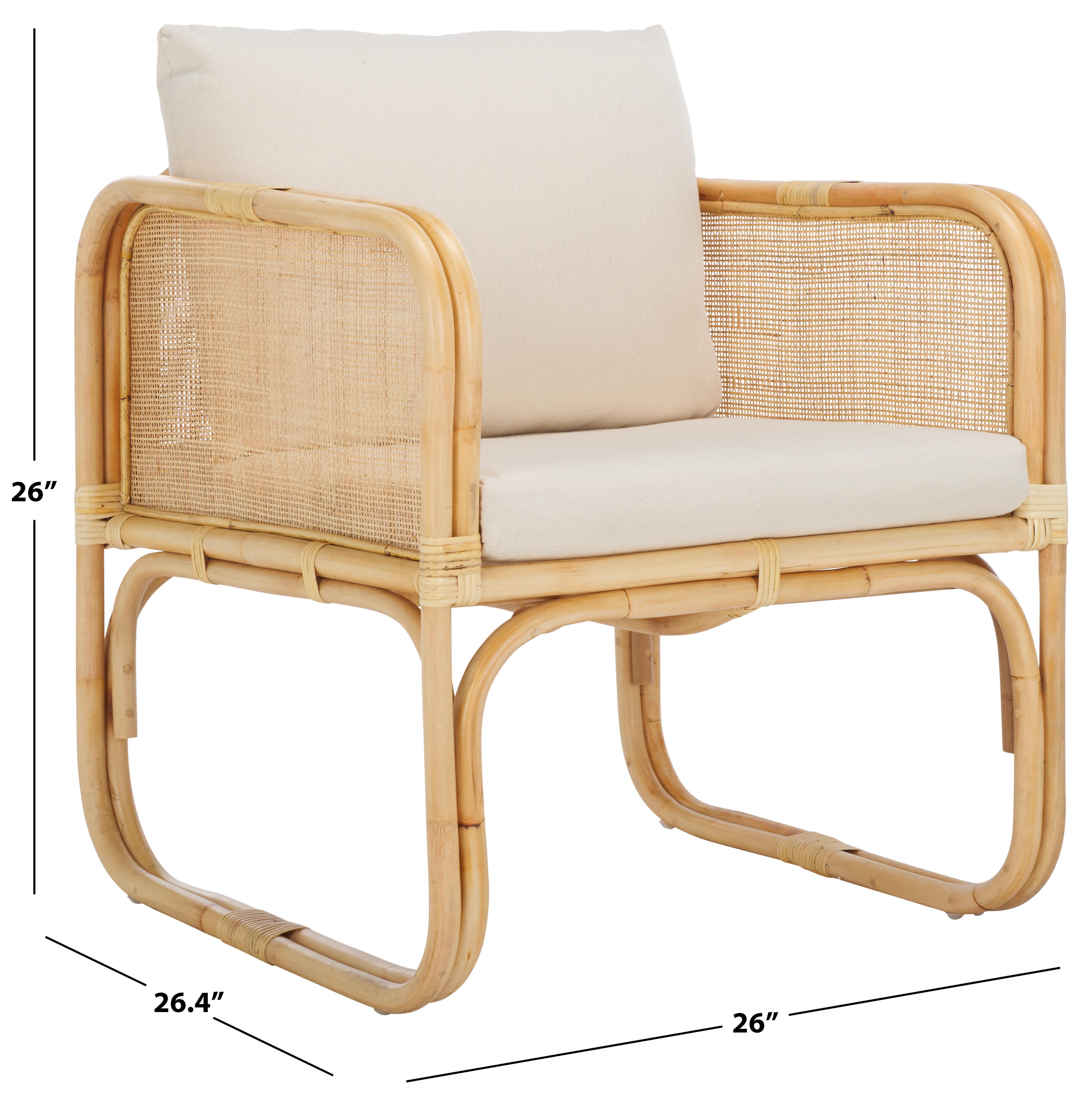 Safavieh Alybeth Accent Chair, White/Natural, large