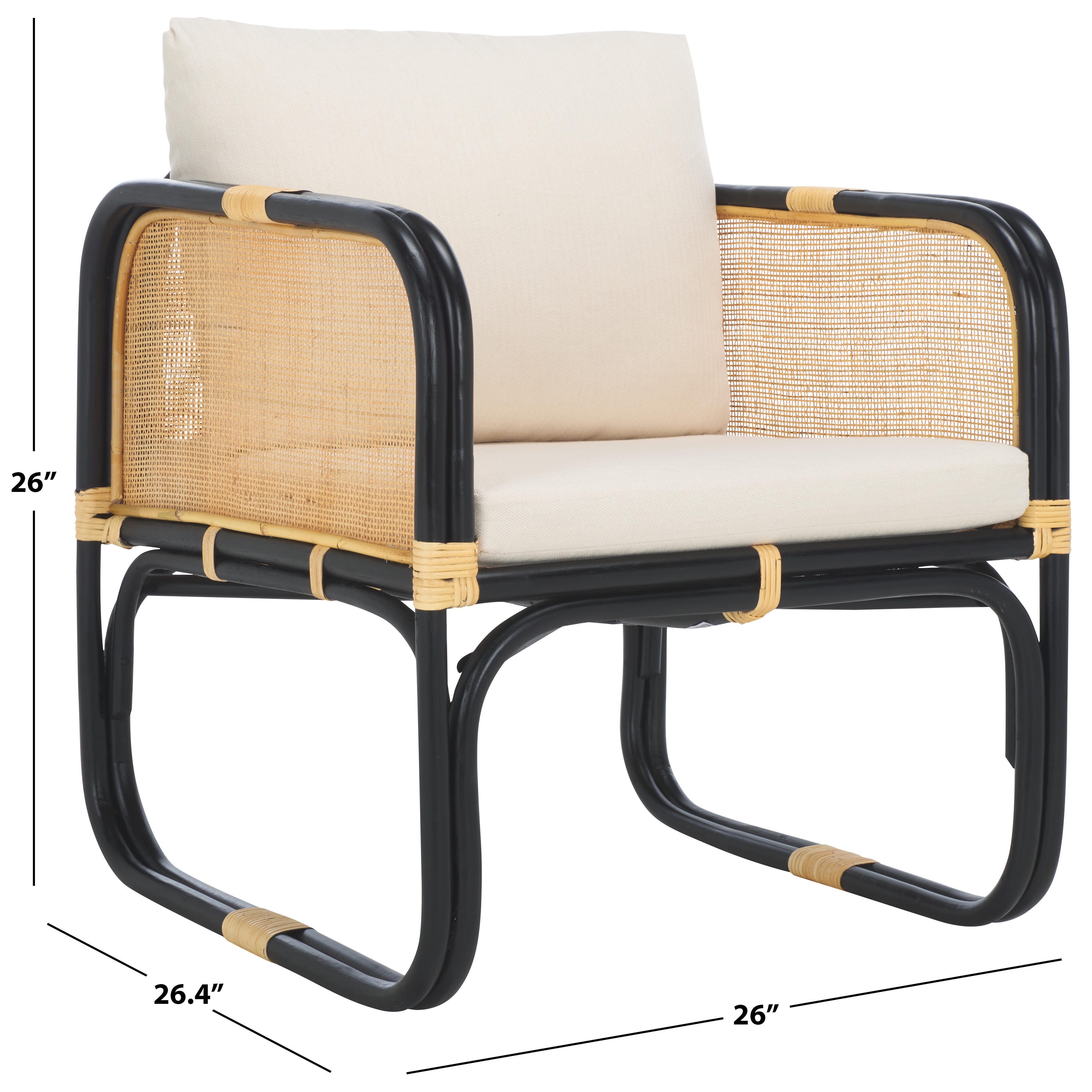 Safavieh Alybeth Accent Chair, White/Black, large