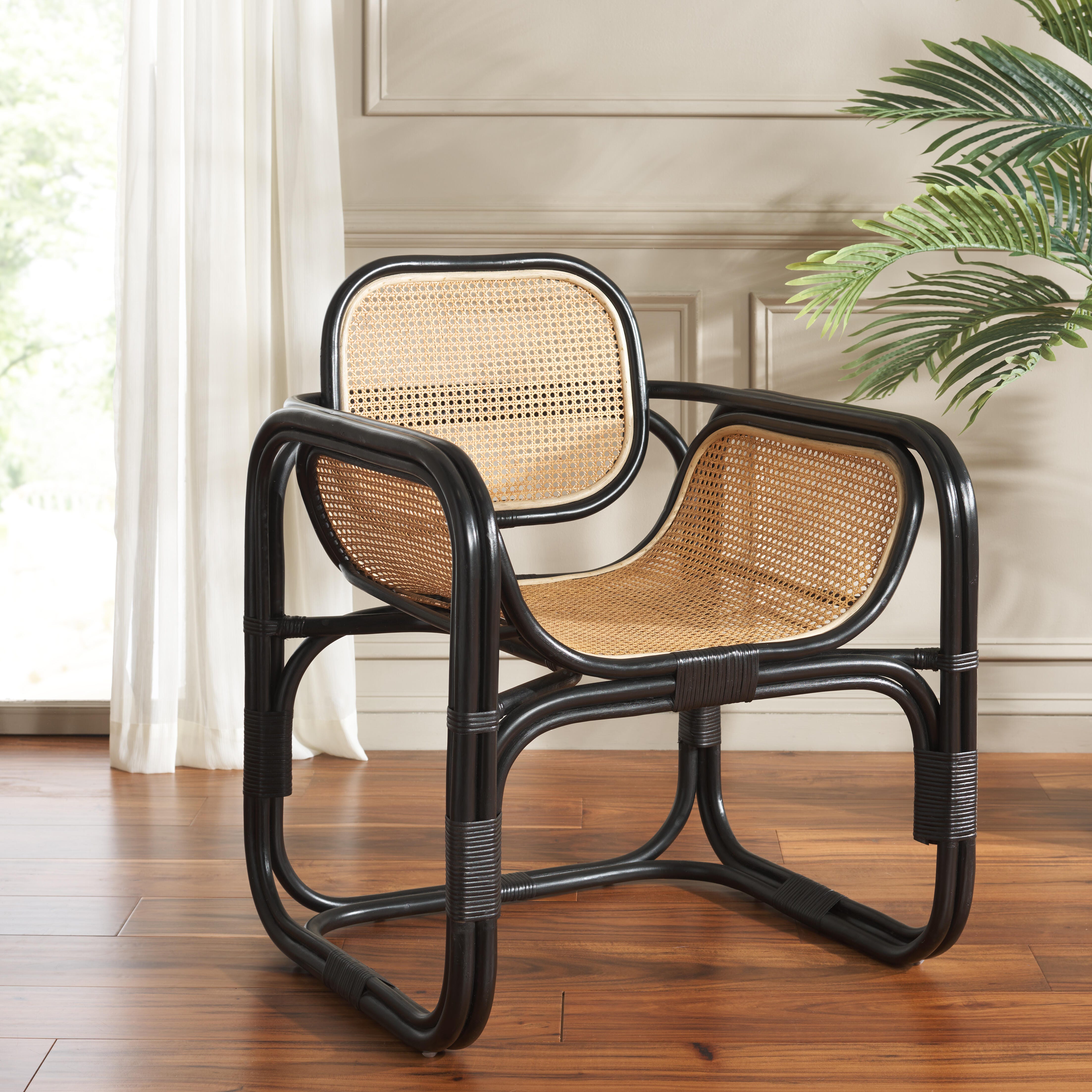 Safavieh Nadie Accent Chair, Black/Natural, large