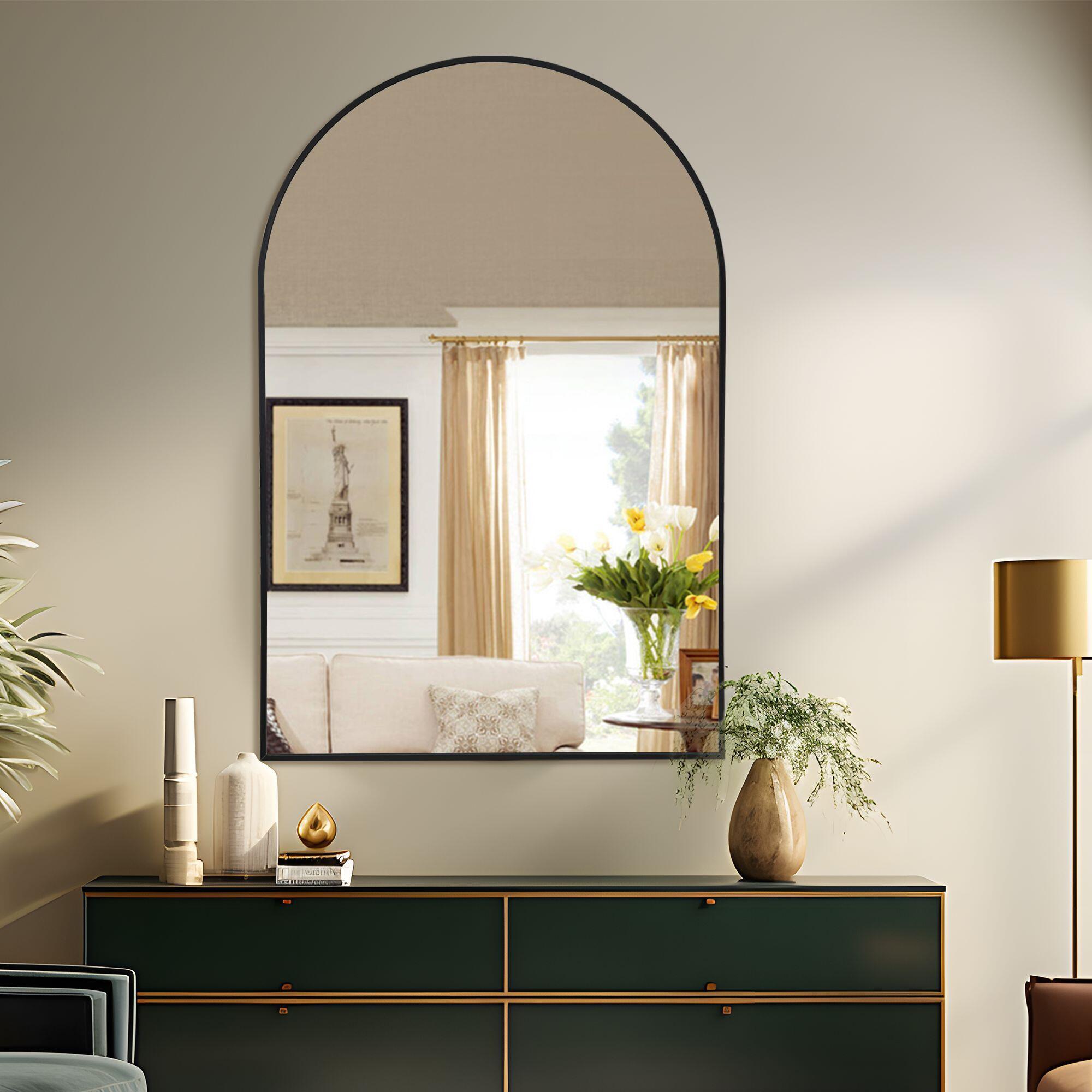 Dovelina Dulcea Arch Wall Mirror (Set of 2), Black, rollover