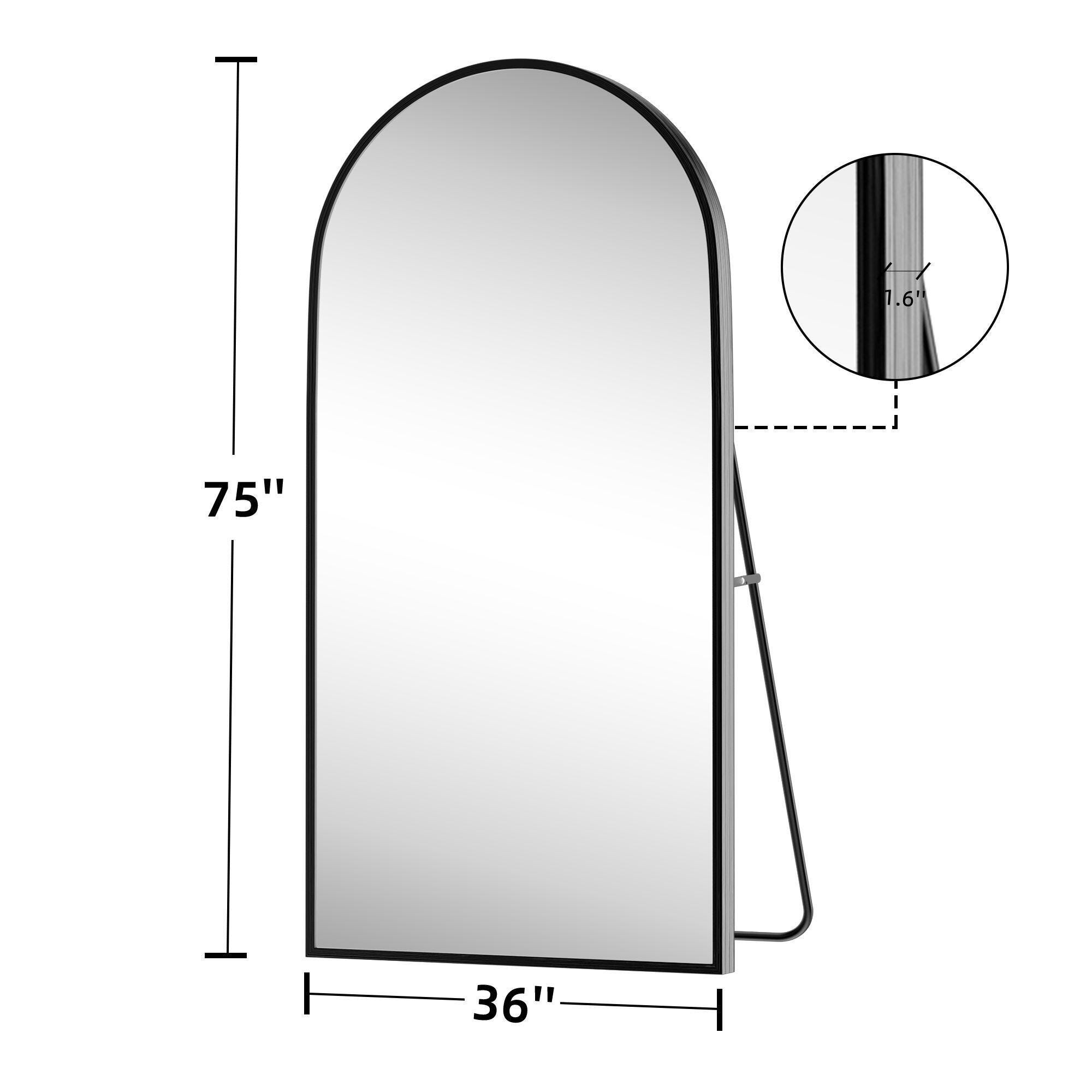 Dovelina Dulcea Arched Floor Mirror, , large