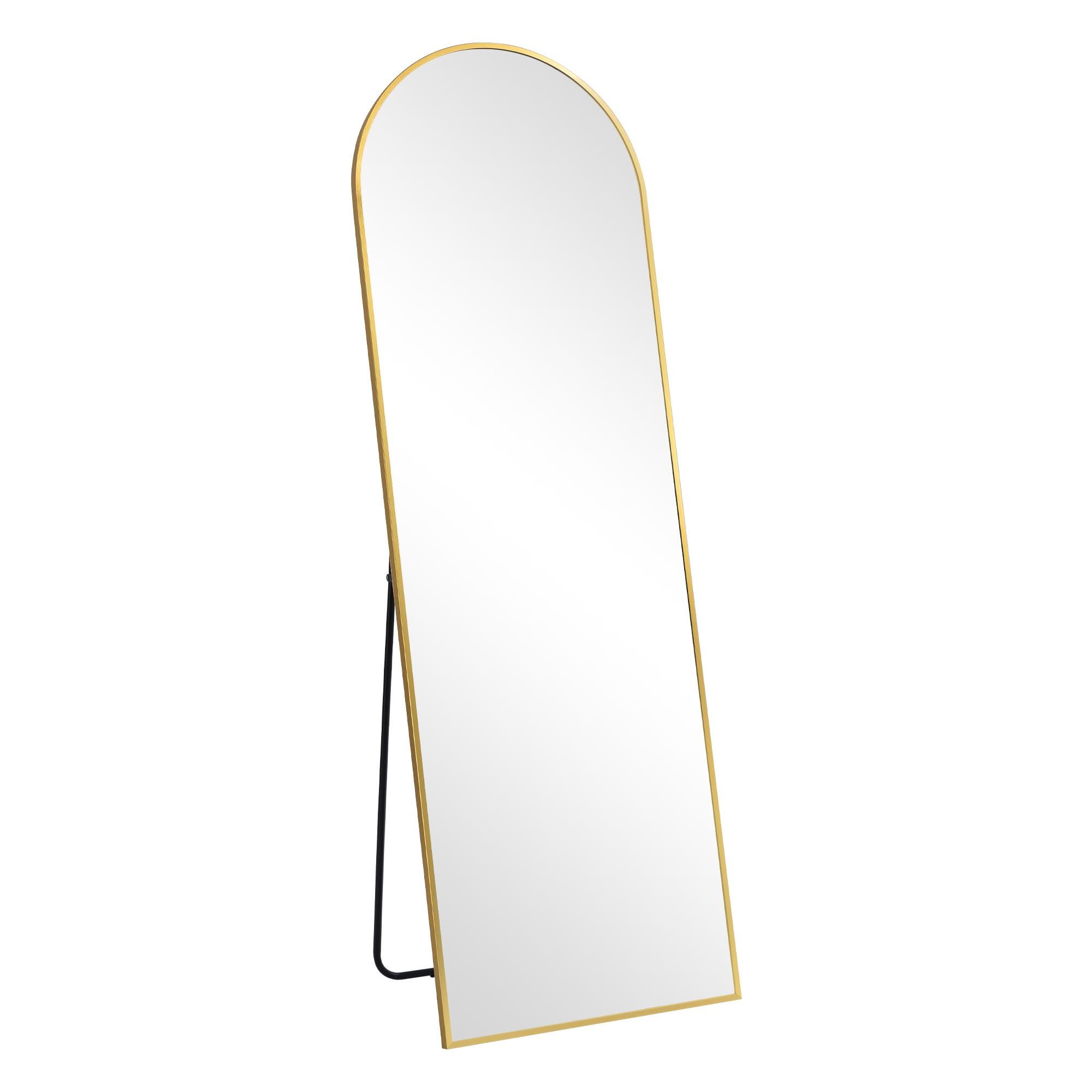 Dovelina Dulcea Arched Free Standing Floor Mirror, Gold, large